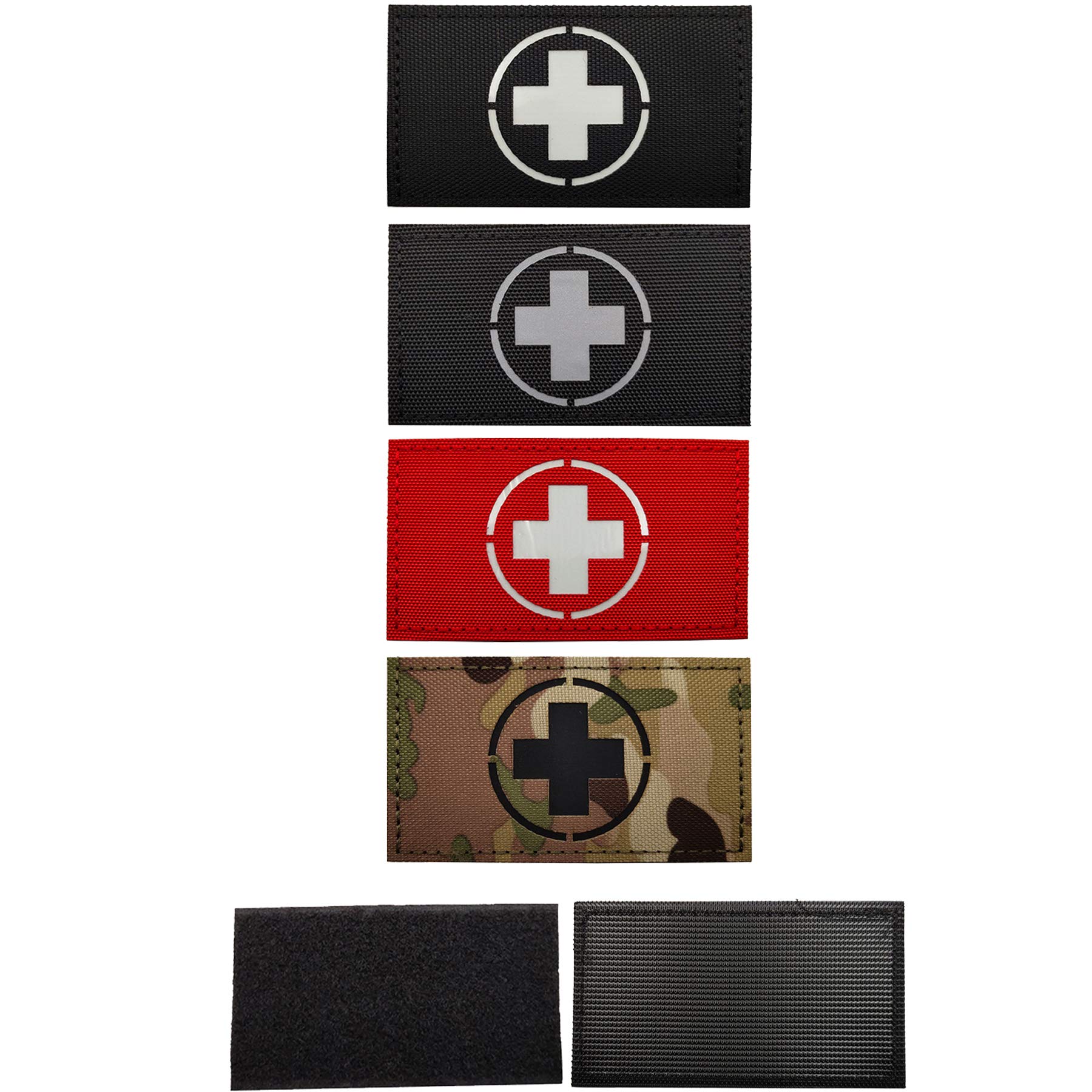 Glow in Dark Medic Cross First Aid Patches, Medical Tactica Military Morale Combat Armband Badges with Hook and Loop Fastener Backing, 3.54 x 1.97 Inch, 2 Pieces - Image 7