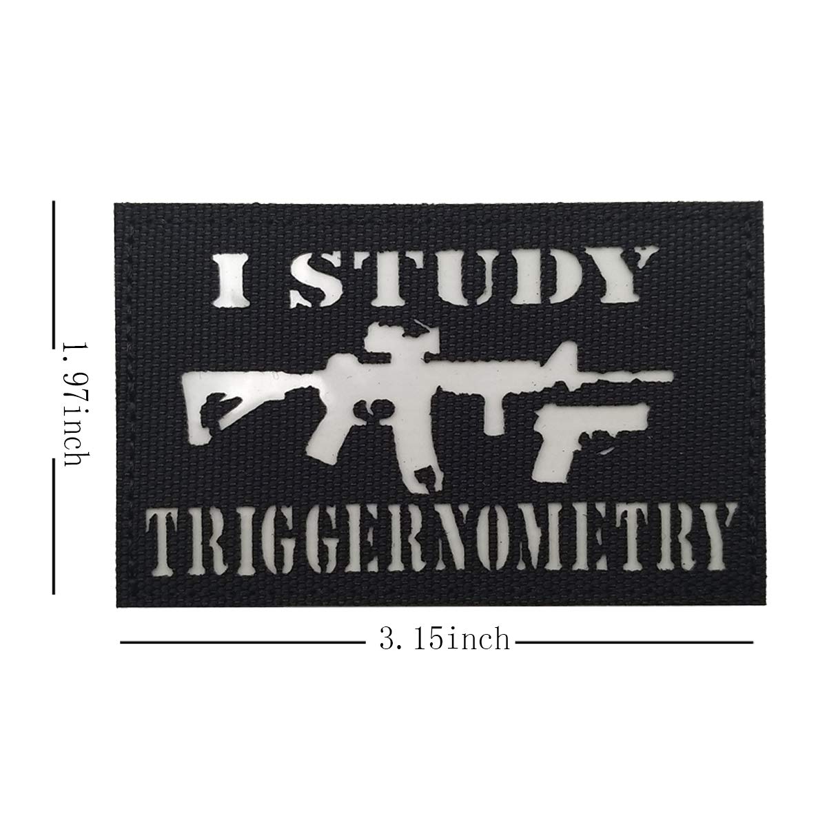 Glow-in-The-Dark Tactical Morale Sew on Patch, I Study Triggernometry Funny Gun Patches with Hook and Loop Fastener Backing for Jackets Jeans Hat Bags Vests Uniforms 3.15 x 1.97 Inch - Image 3