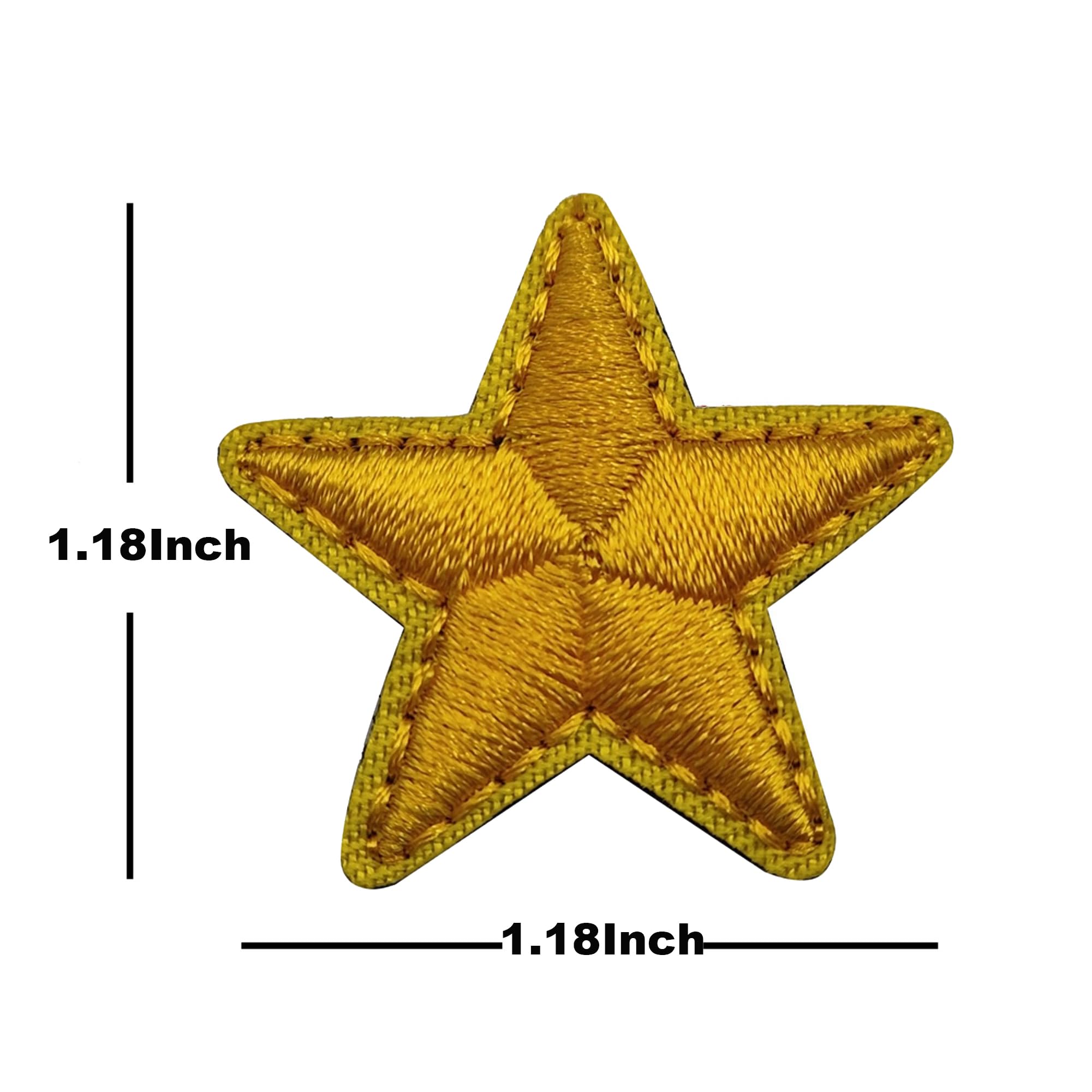 Gold Star Embroidered Patches with Hook and Loop Backing, 1.18 x 1.18 Inch, 4-Pack - Image 4