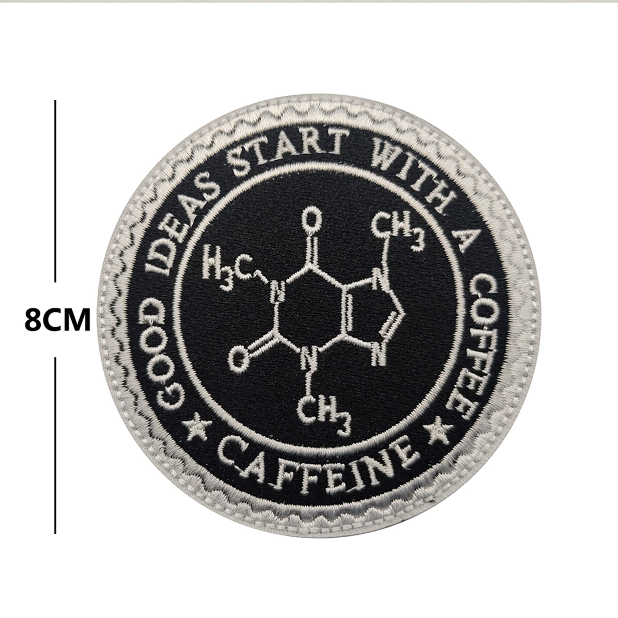 Good Ideas Start with a Coffee Caffeine Embroidered Appliqué Patches Fabric Sewing Applique Patches Funny Emblem Tactical Military Morale Combat Armband Badges - Image 2