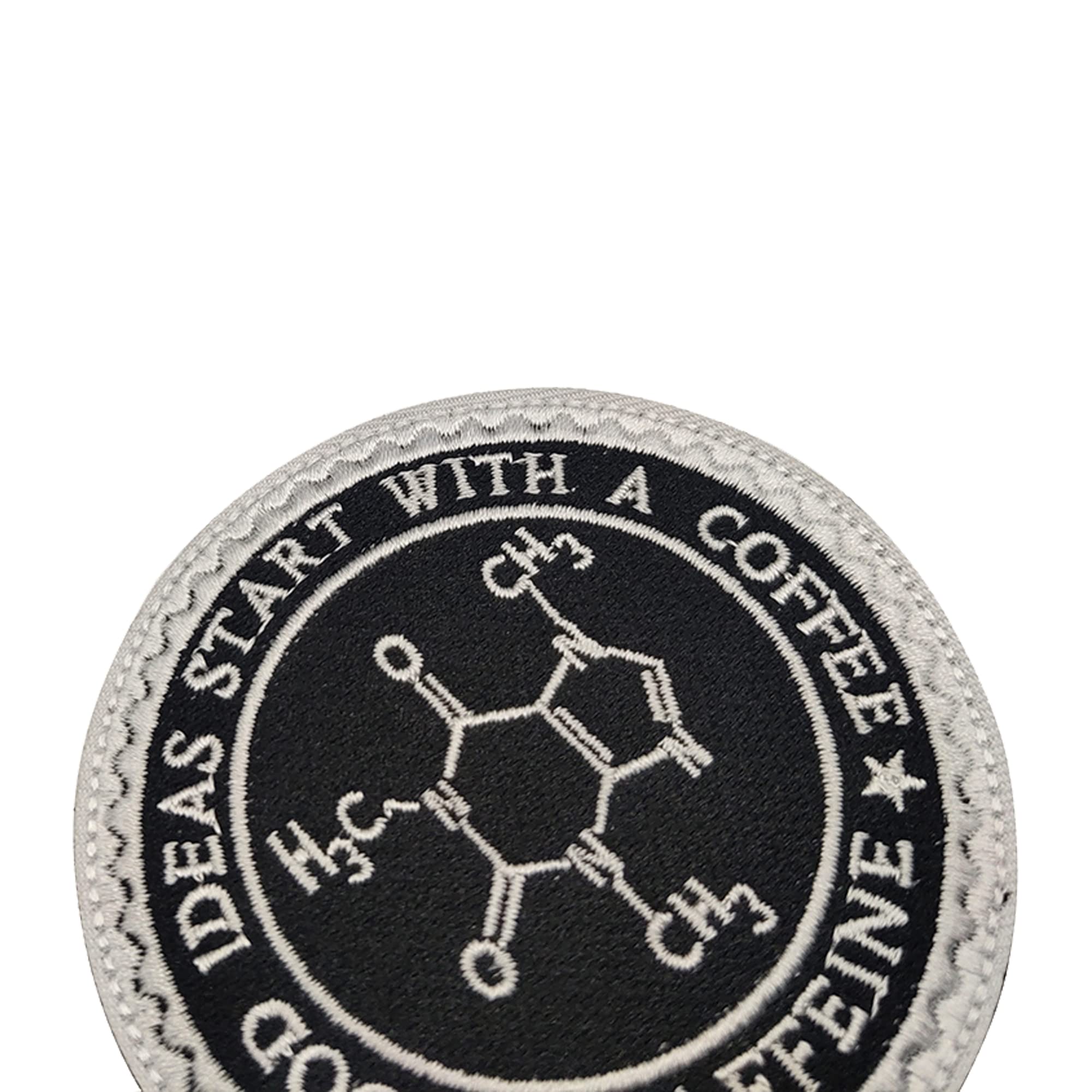 Good Ideas Start with a Coffee Caffeine Embroidered Appliqué Patches Fabric Sewing Applique Patches Funny Emblem Tactical Military Morale Combat Armband Badges - Image 4