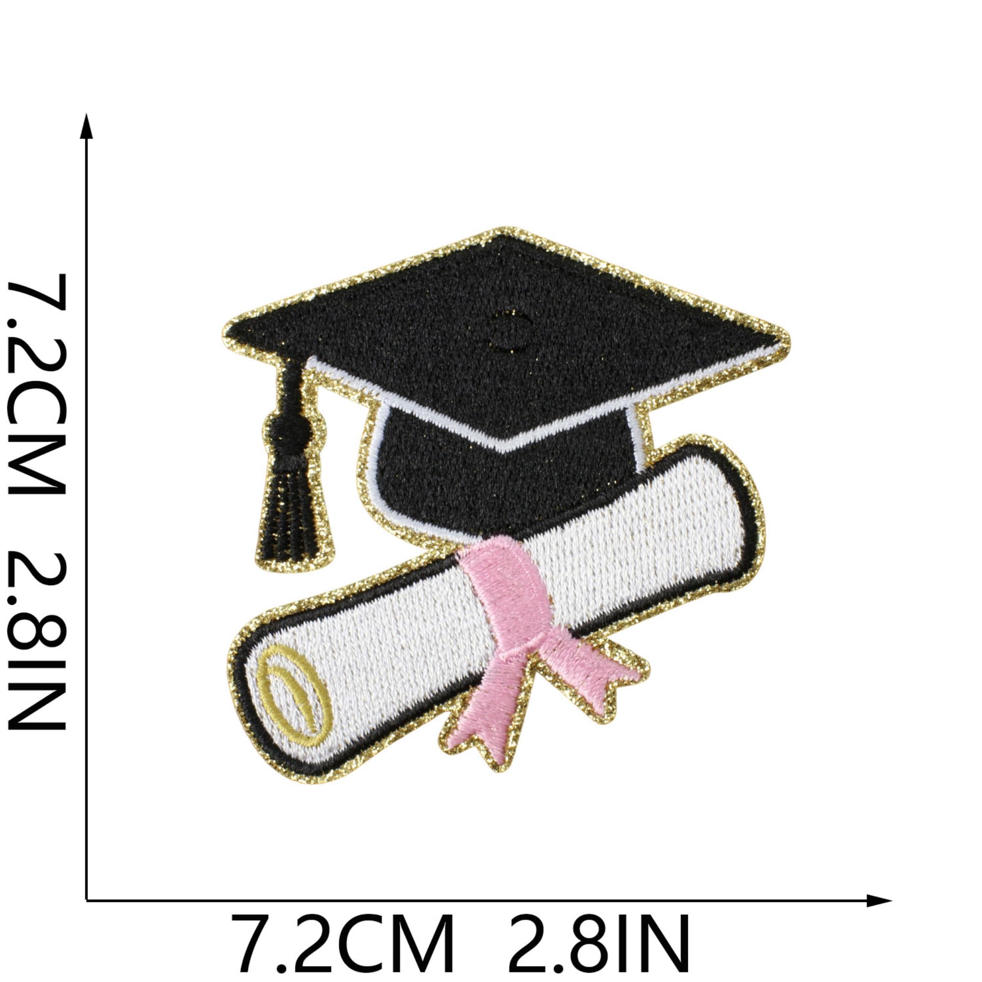 Graduation Embroidered Iron-On Patches 2026, Pink and Black, Graduate Theme, Bag and Clothing Decoration, 12 Pieces - Image 6