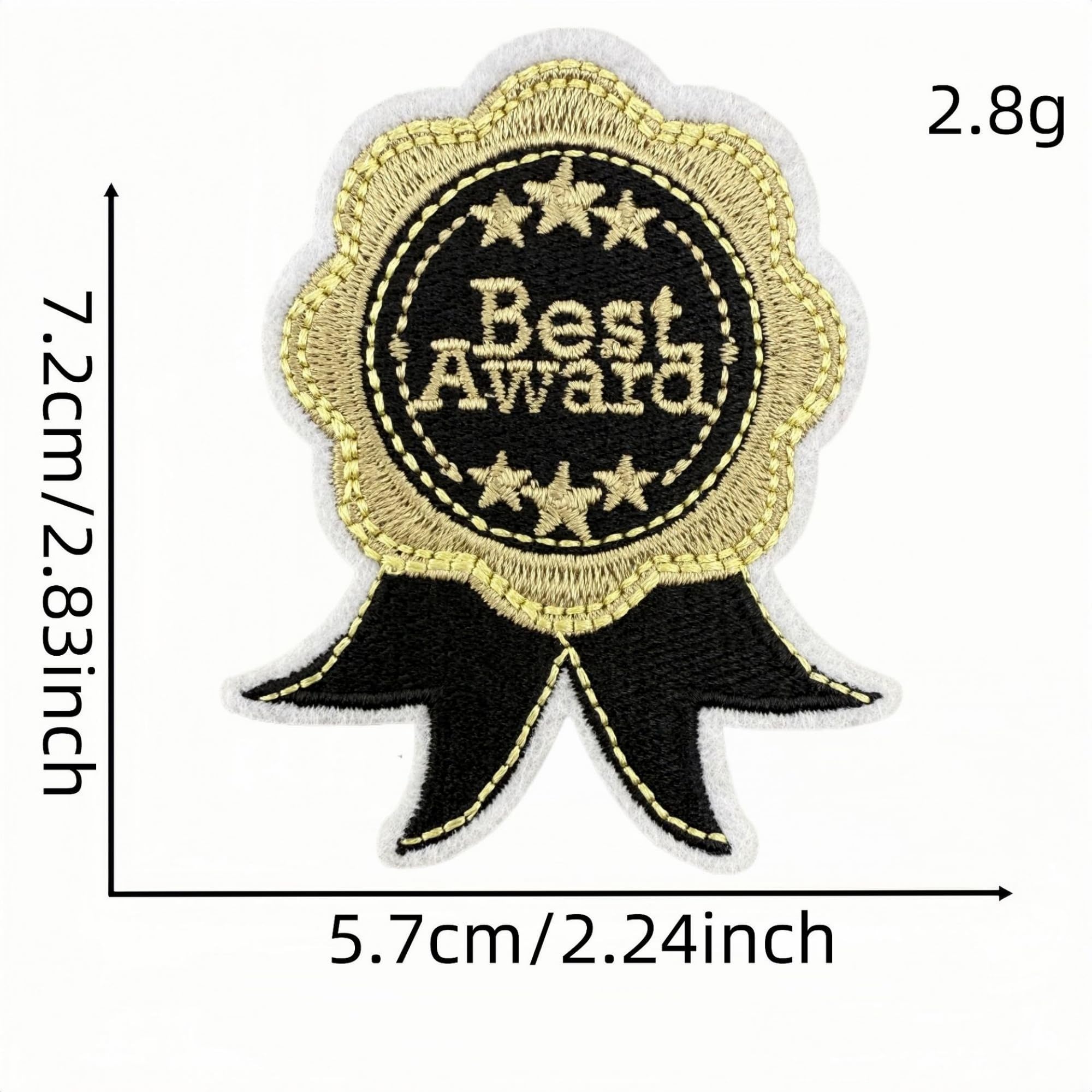 Graduation Iron-on Patches, Class of 2026, Black and Gold Embroidered Appliques, 8 Pieces - Image 6