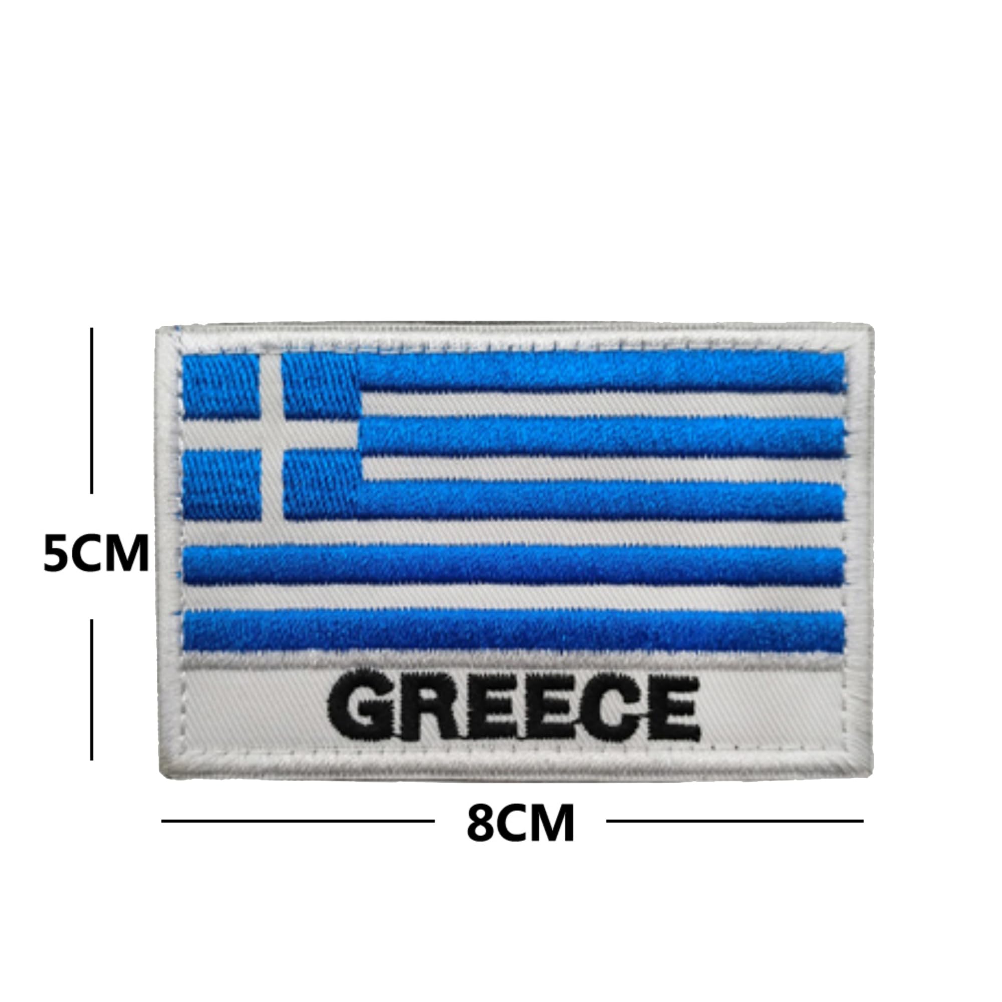 Greece Flag Embroidered Appliques Patches, Greek Flag Embroidery Patch Appliues,Tactical Morale Military Emblem Badges with Hook and Loop Backing for Backpacks, Clothes, Hats, 3.15 x 1.97 Inch, 2 Pack - Image 2