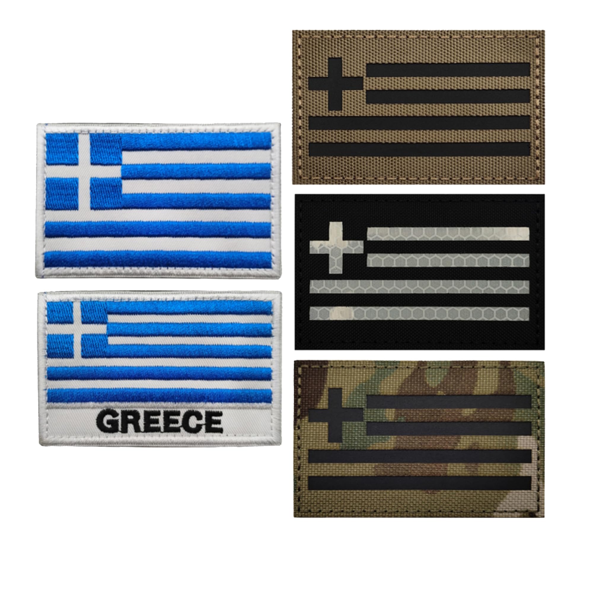 Greece Flag Embroidered Appliques Patches, Greek Flag Embroidery Patch Appliues,Tactical Morale Military Emblem Badges with Hook and Loop Backing for Backpacks, Clothes, Hats, 3.15 x 1.97 Inch, 2 Pack - Image 5