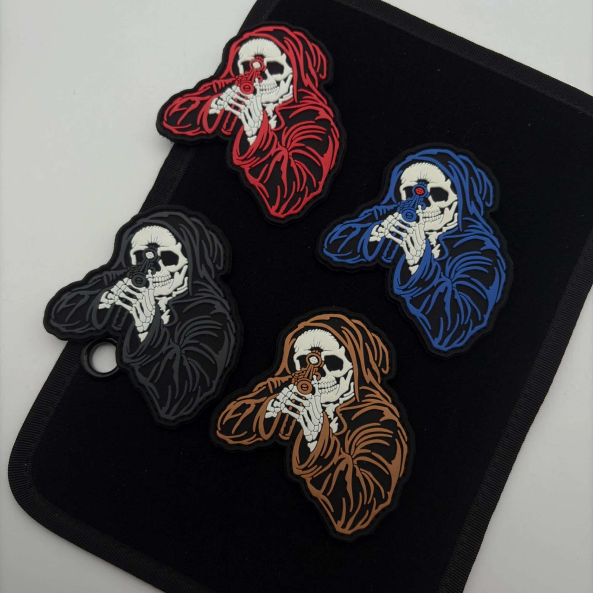 Grim Reaper Skull Telescope Tactical Morale PVC Patch, Glow-in-Dark, 3.15 x 3.54 inch, Hook and Loop Backing - Image 8