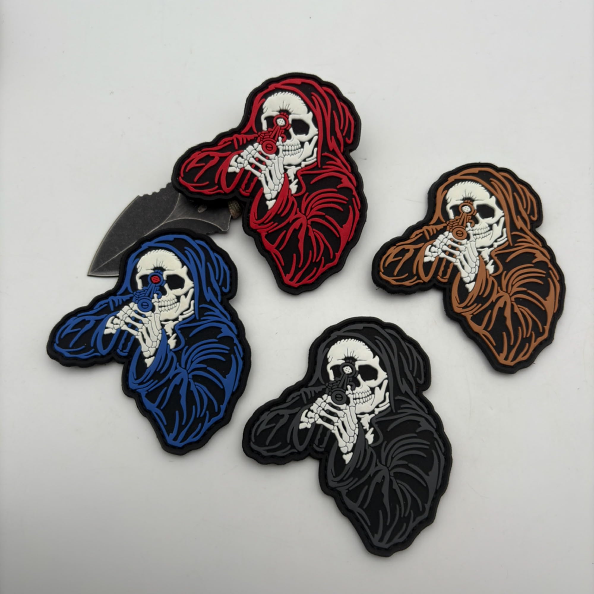 Grim Reaper Skull Telescope Tactical Morale PVC Patch, Glow-in-Dark, 3.15 x 3.54 inch, Hook and Loop Backing - Image 9