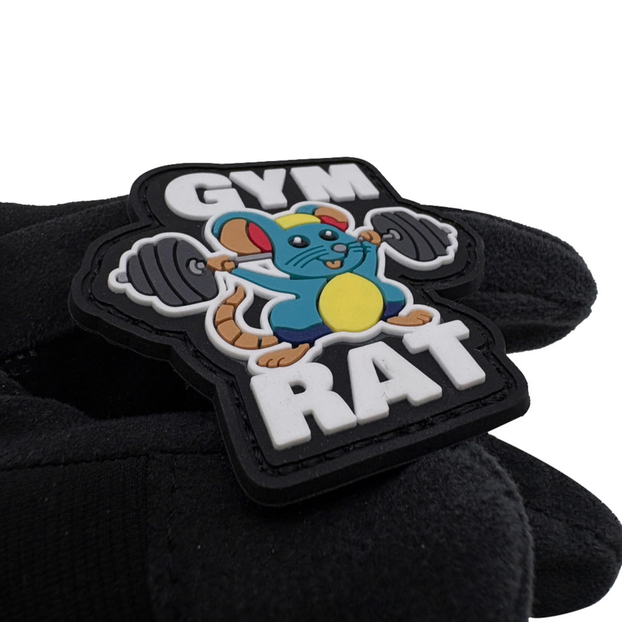 Gym Rat Weightlifting Mouse PVC Morale Patch, Noctilucent Design, Hook and Loop Backing, 2.36 Inch - Image 7