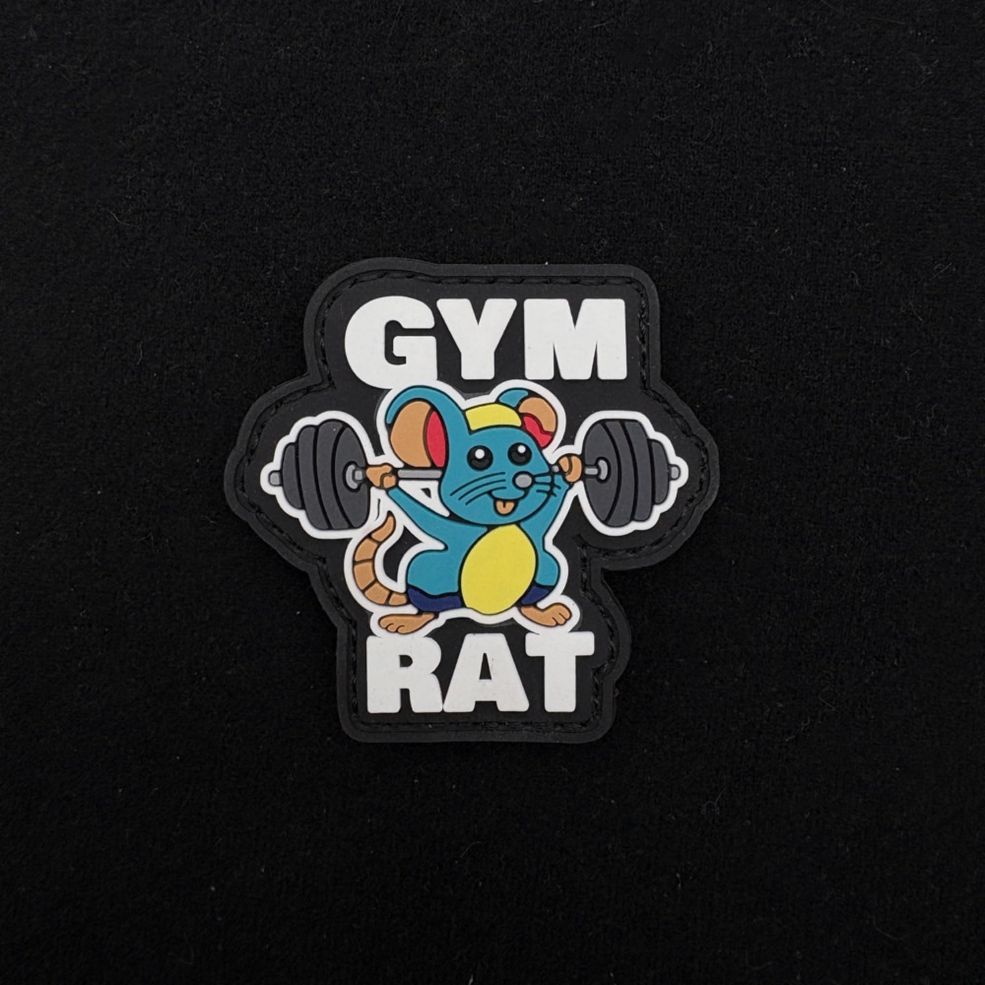 Gym Rat Weightlifting Mouse PVC Morale Patch, Noctilucent Design, Hook and Loop Backing, 2.36 Inch - Image 8