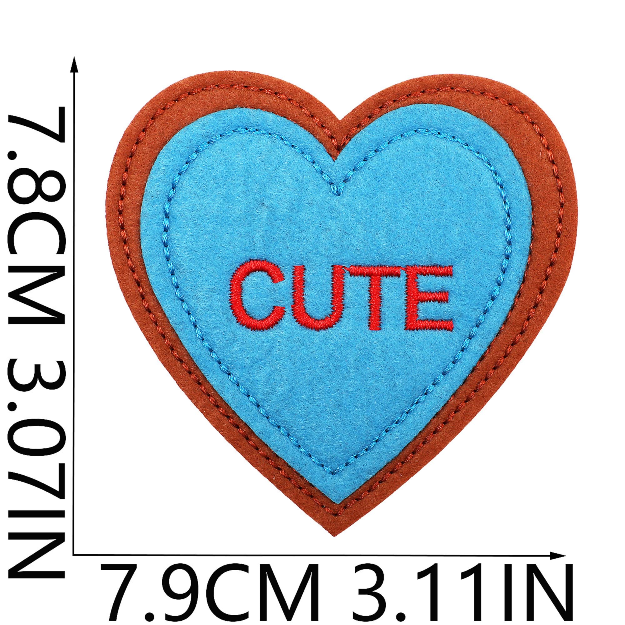 Heart-Shaped Embroidered Patches, Sweet Conversation Hearts Design, Computer Embroidery, Iron-on Fabric Applique for Clothing Decoration, 7.9cm x 7.8cm, 12 Pack - Image 6