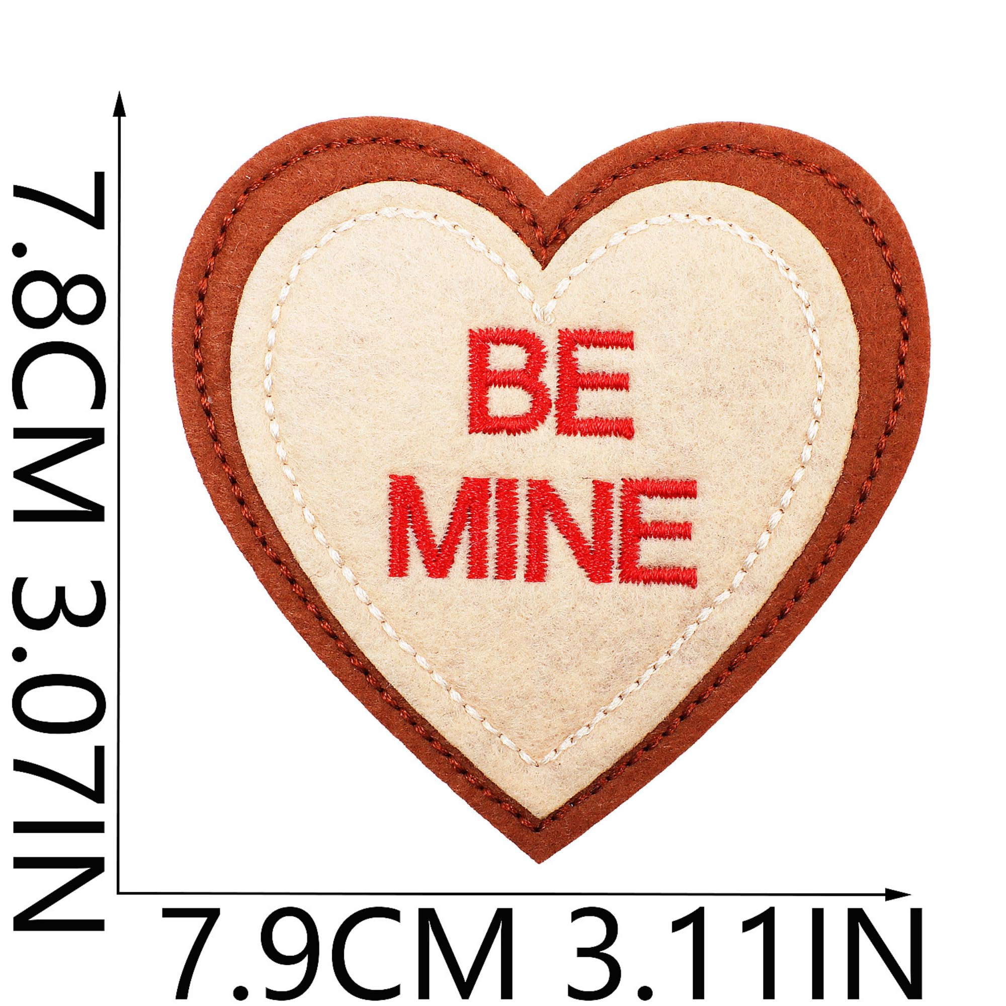 Heart-Shaped Embroidered Patches, Sweet Conversation Hearts Design, Computer Embroidery, Iron-on Fabric Applique for Clothing Decoration, 7.9cm x 7.8cm, 12 Pack - Image 7