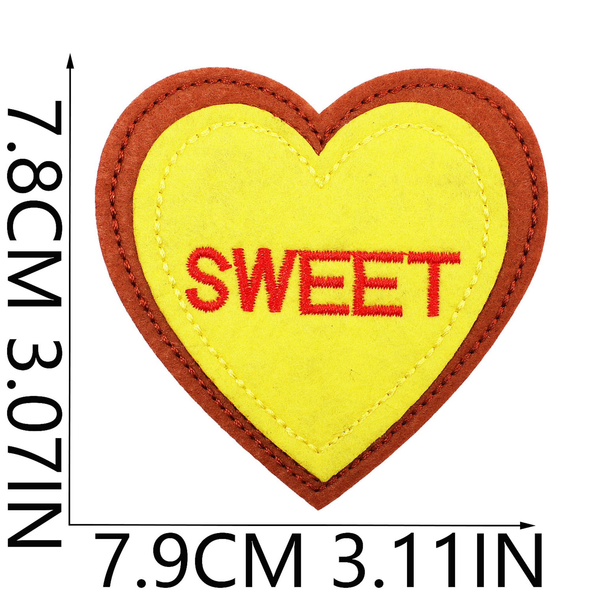 Heart-Shaped Embroidered Patches, Sweet Conversation Hearts Design, Computer Embroidery, Iron-on Fabric Applique for Clothing Decoration, 7.9cm x 7.8cm, 12 Pack - Image 8