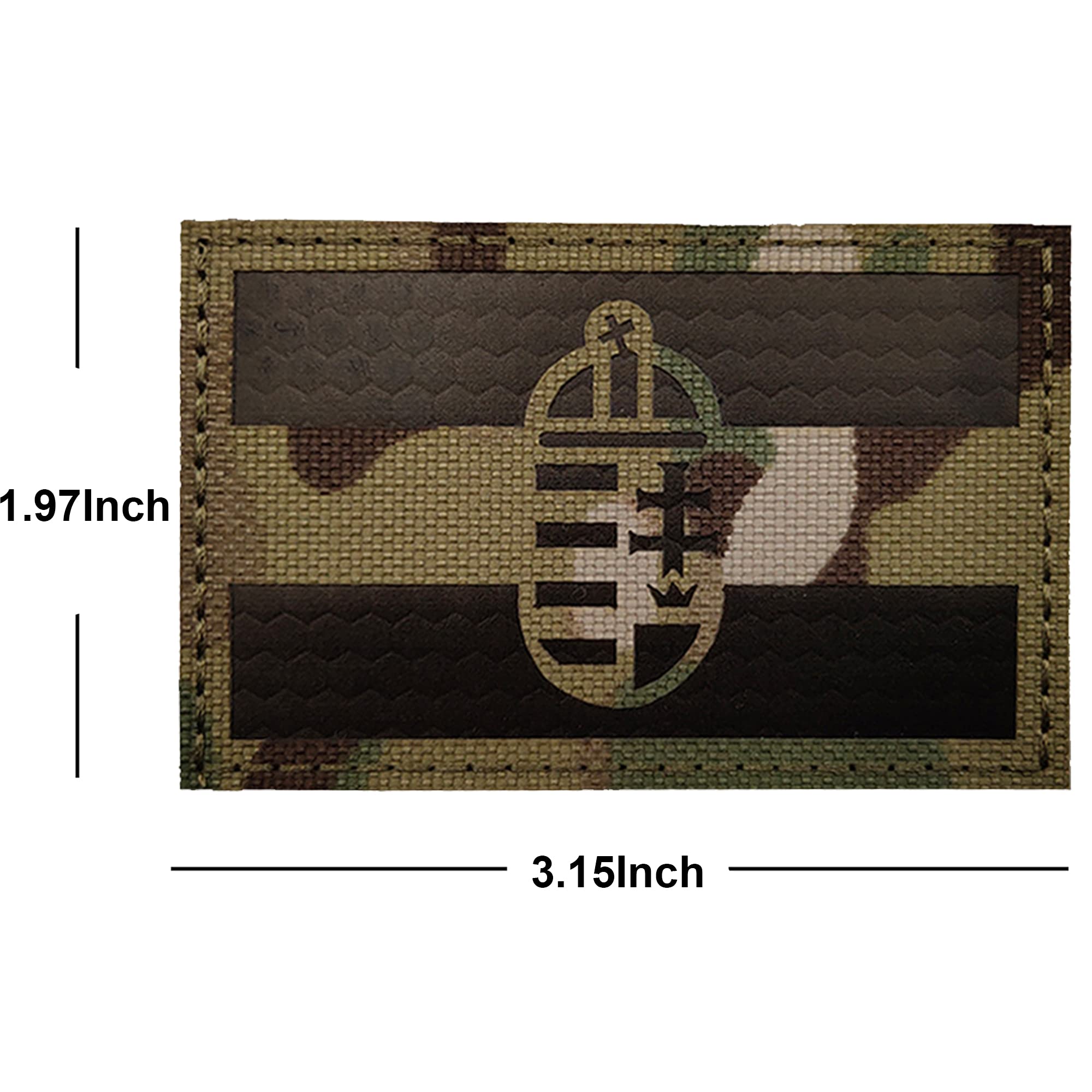 Hungary Flag IR Infrared Reflective Patches, Hungarian Flags Tactical Military Morale Badges Sew On Appliques Hook and Loop Fasteners Attach - Image 3