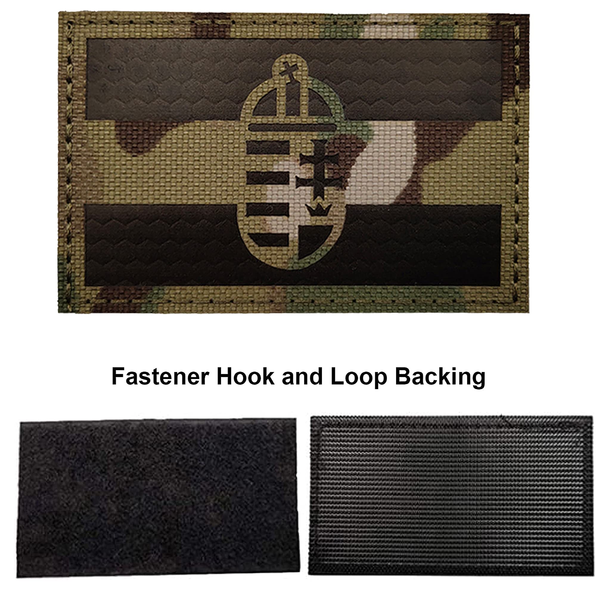 Hungary Flag IR Infrared Reflective Patches, Hungarian Flags Tactical Military Morale Badges Sew On Appliques Hook and Loop Fasteners Attach - Image 4