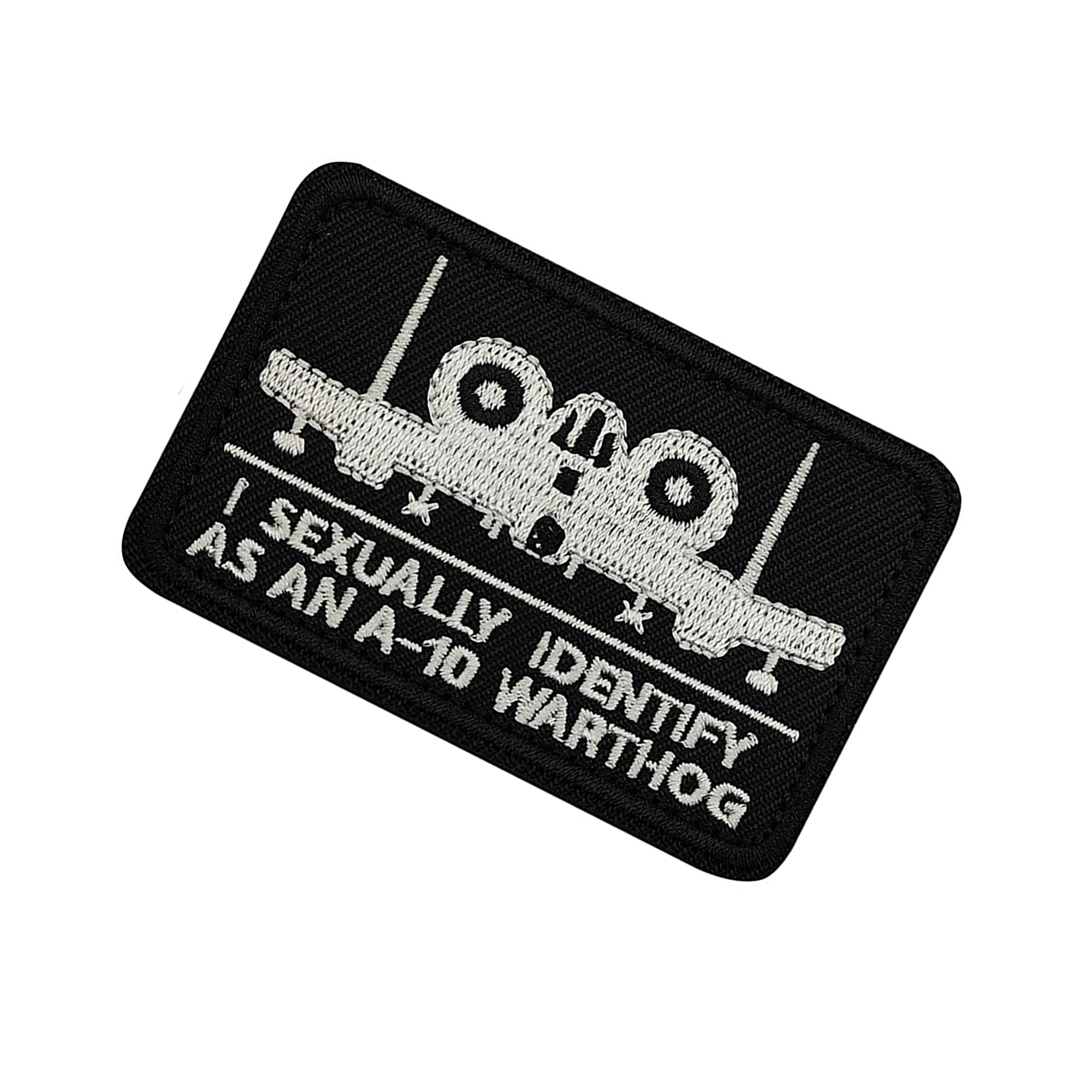 I Sexually Identify as an A-10 Warthog Embroidered Patches Appliques, Black and White, 3.15 x 1.97 Inches, Hook Backing, 2 Pack - Image 4