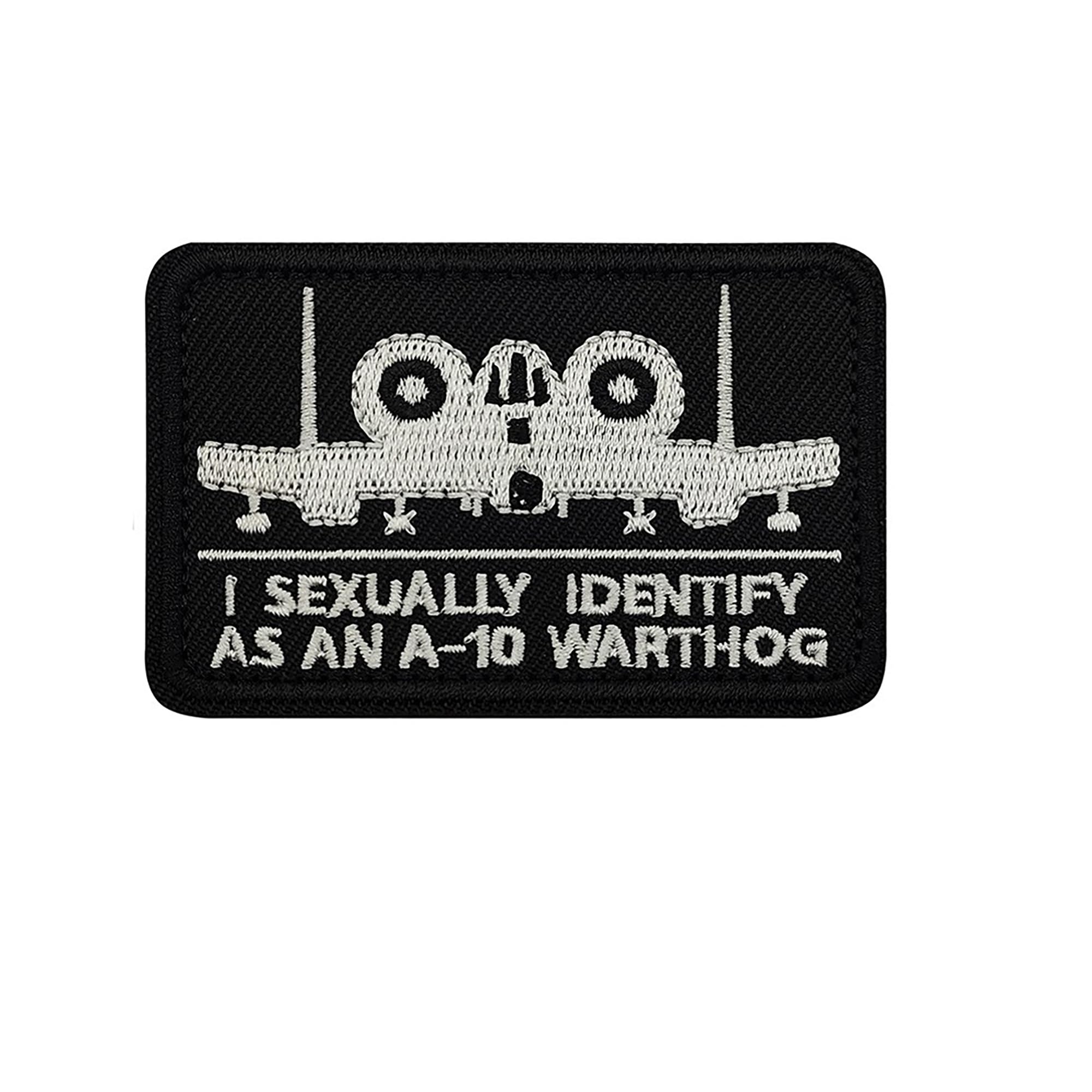 I Sexually Identify as an A-10 Warthog Embroidered Patches Appliques, Black and White, 3.15 x 1.97 Inches, Hook Backing, 2 Pack - Image 5