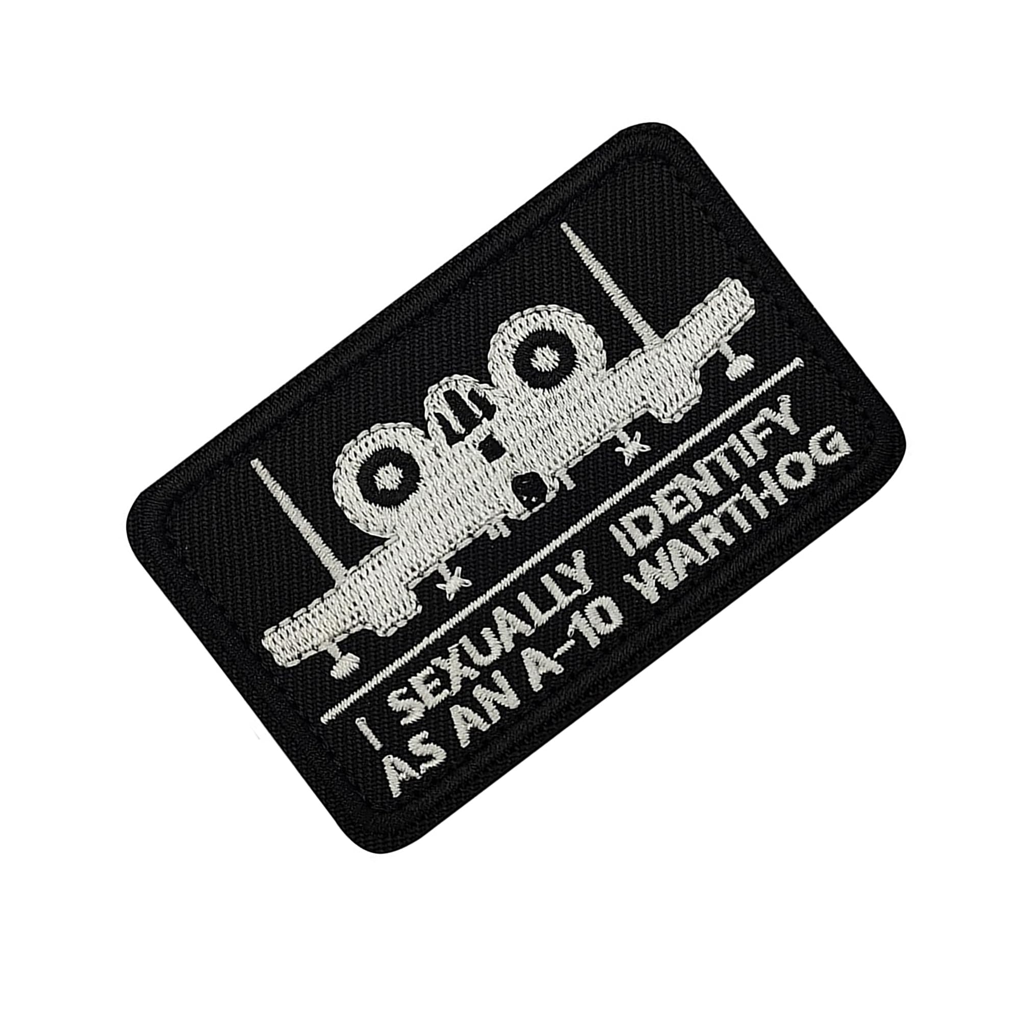 I Sexually Identify as an A-10 Warthog Embroidered Patches Appliques, Black and White, 3.15 x 1.97 Inches, Hook Backing, 2 Pack - Image 6