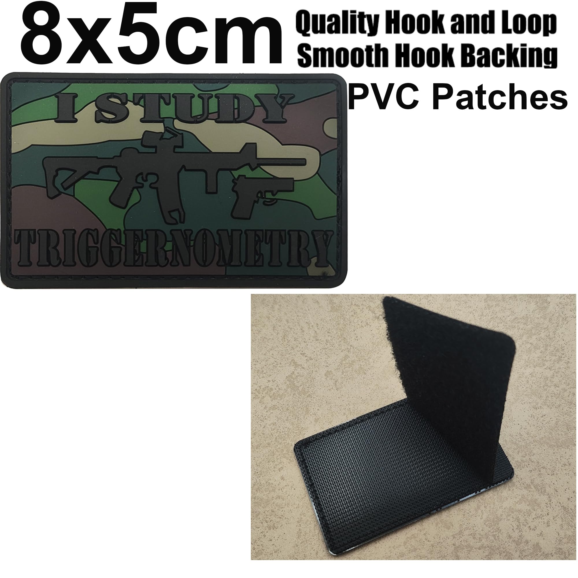 I Study Triggernometry PVC Patch Applique, Military Humor PVC Rubber Patches, Hook and Loop Fastener Backing Badges Sewing Appliques for Backpacks, Helmet, Tactical Gears - Image 3