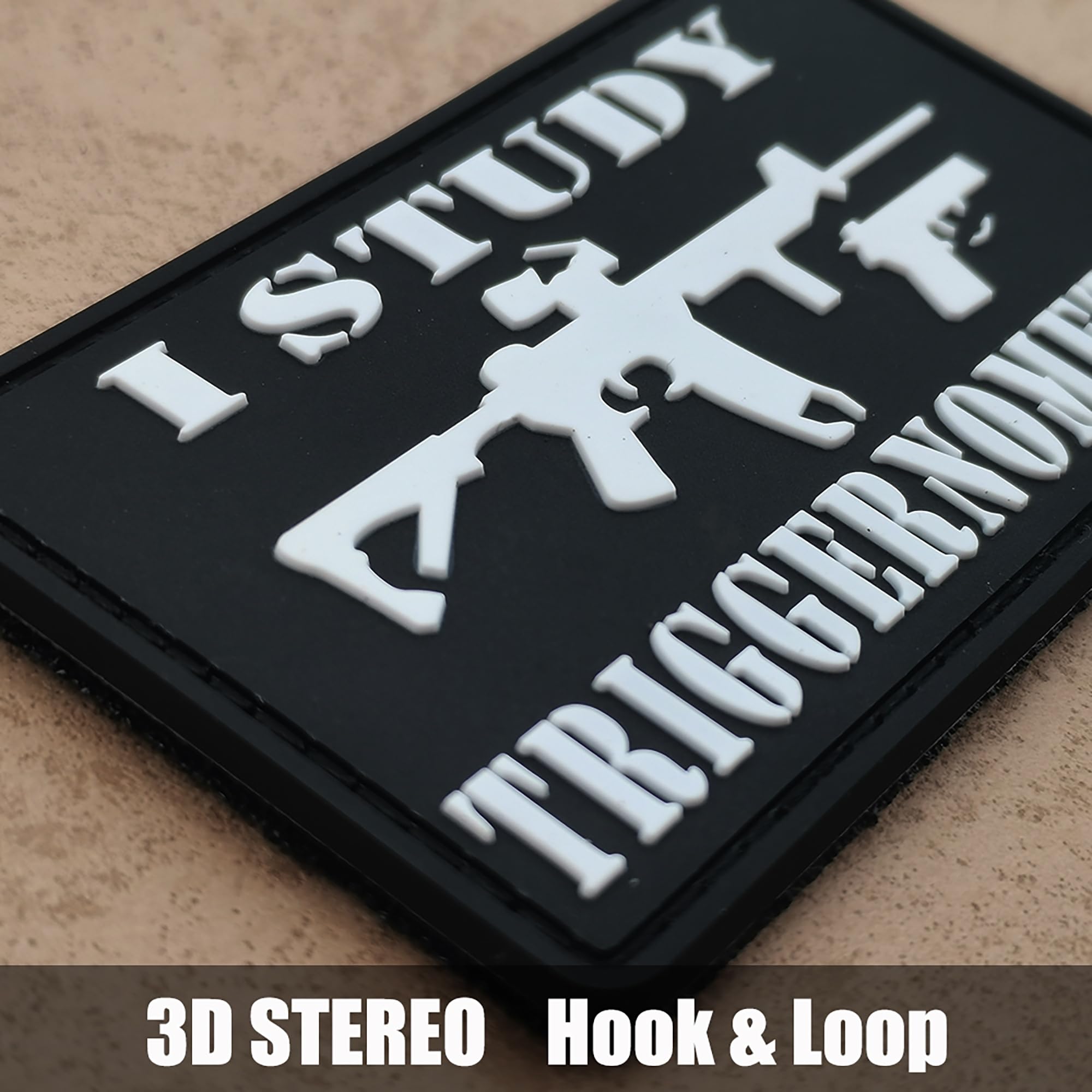 I Study Triggernometry PVC Patch Applique, Military Humor PVC Rubber Patches, Hook and Loop Fastener Backing Badges Sewing Appliques for Backpacks, Helmet, Tactical Gears - Image 7
