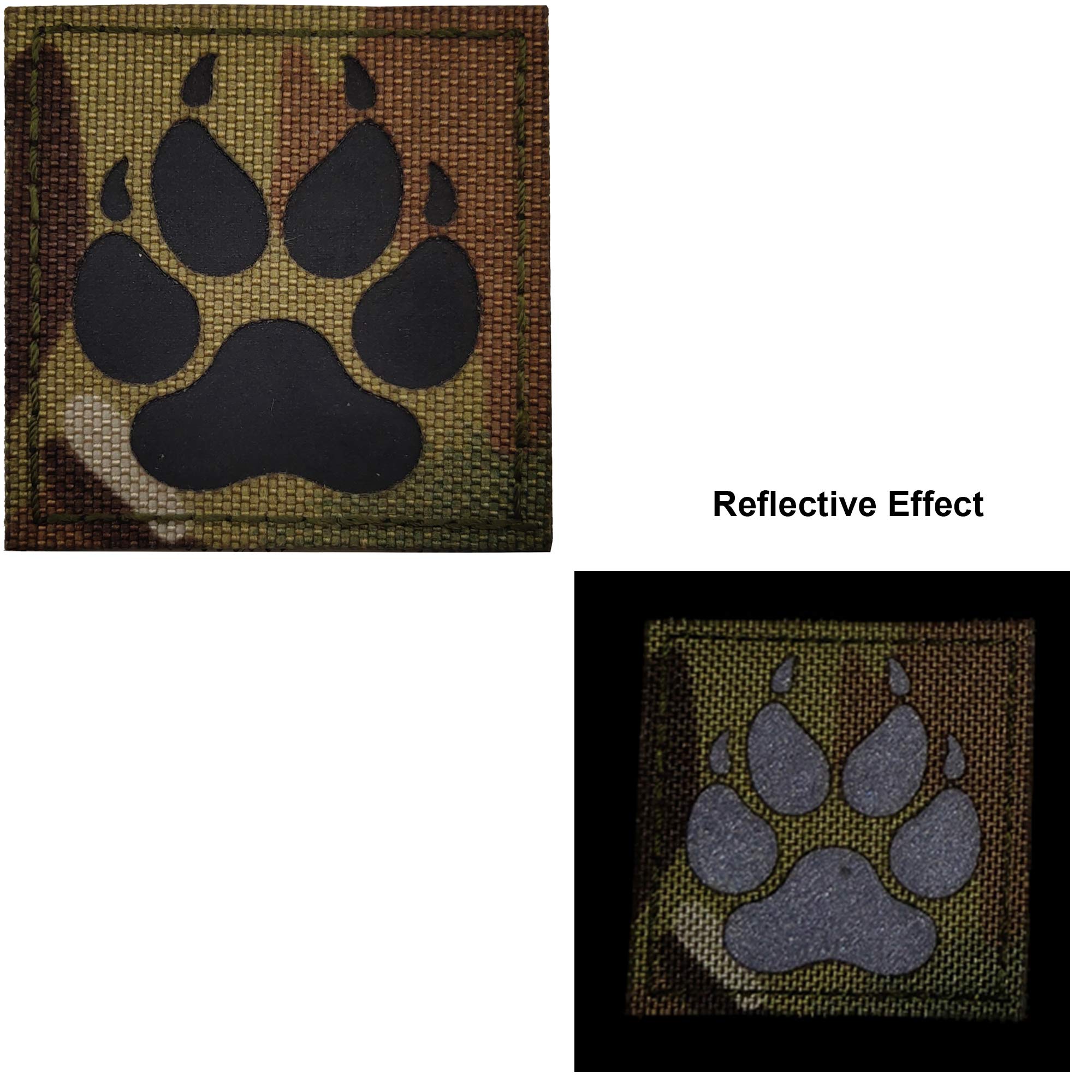 Infrared IR K9 Dog Handler Paw Tactical Reflective Patches Morale Badges with Hook and Loop Fastener Backing for Military Service Dogs Training Harness K9 Handlers Collar Backpack - Image 3