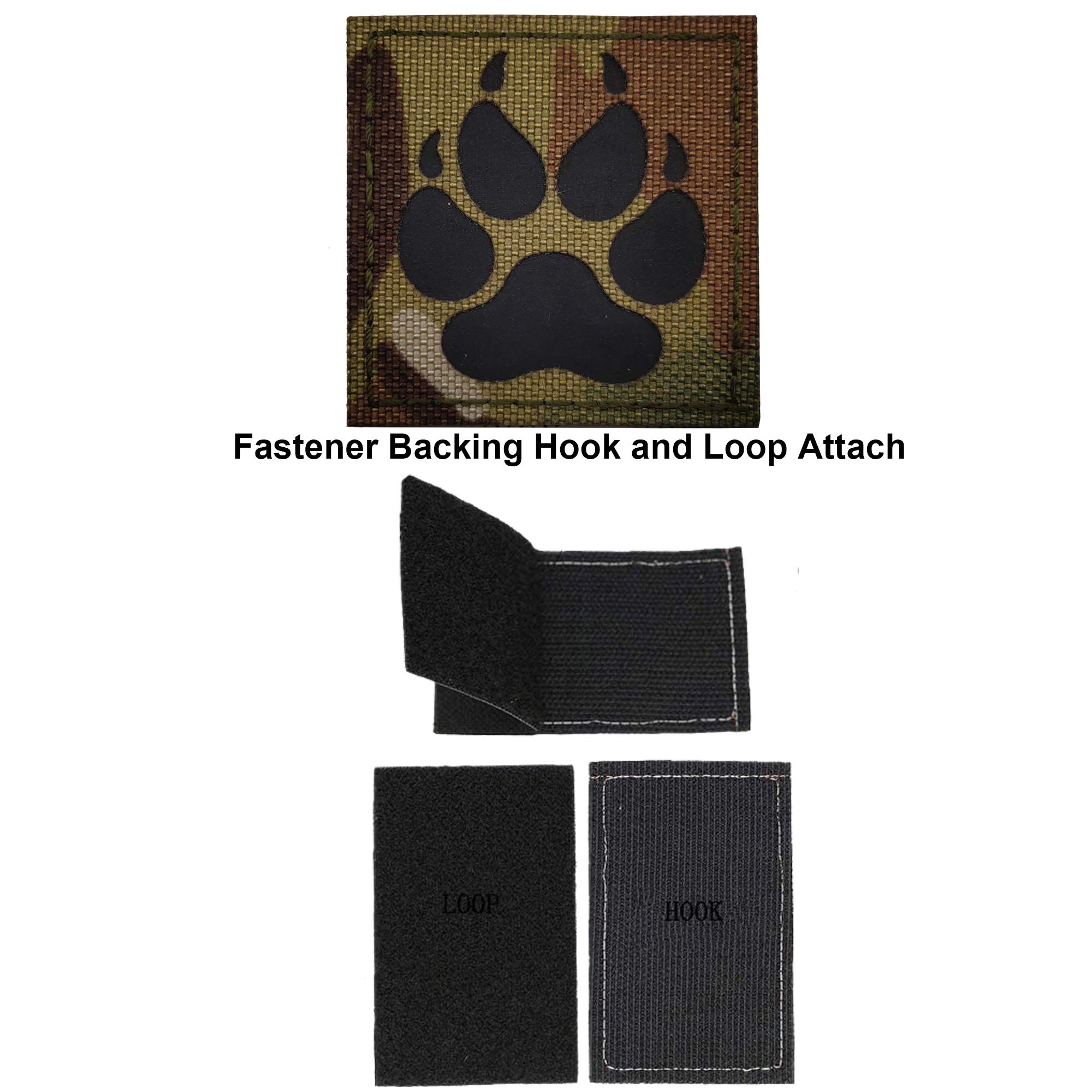 Infrared IR K9 Dog Handler Paw Tactical Reflective Patches Morale Badges with Hook and Loop Fastener Backing for Military Service Dogs Training Harness K9 Handlers Collar Backpack - Image 5