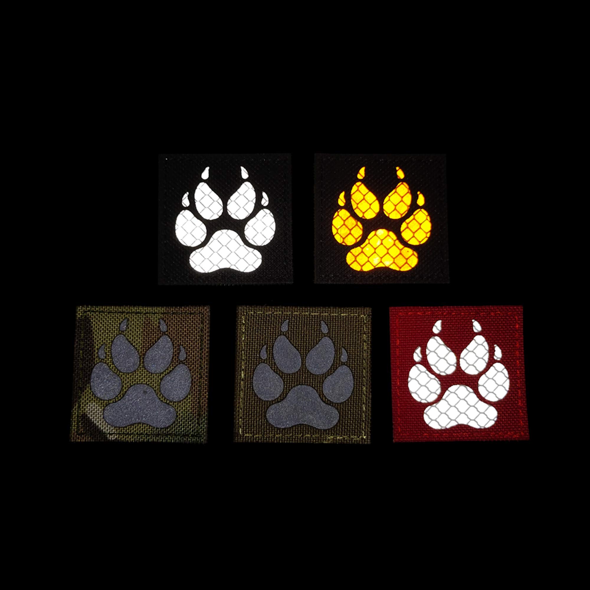 Infrared IR K9 Dog Handler Paw Tactical Reflective Patches Morale Badges with Hook and Loop Fastener Backing for Military Service Dogs Training Harness K9 Handlers Collar Backpack - Image 7