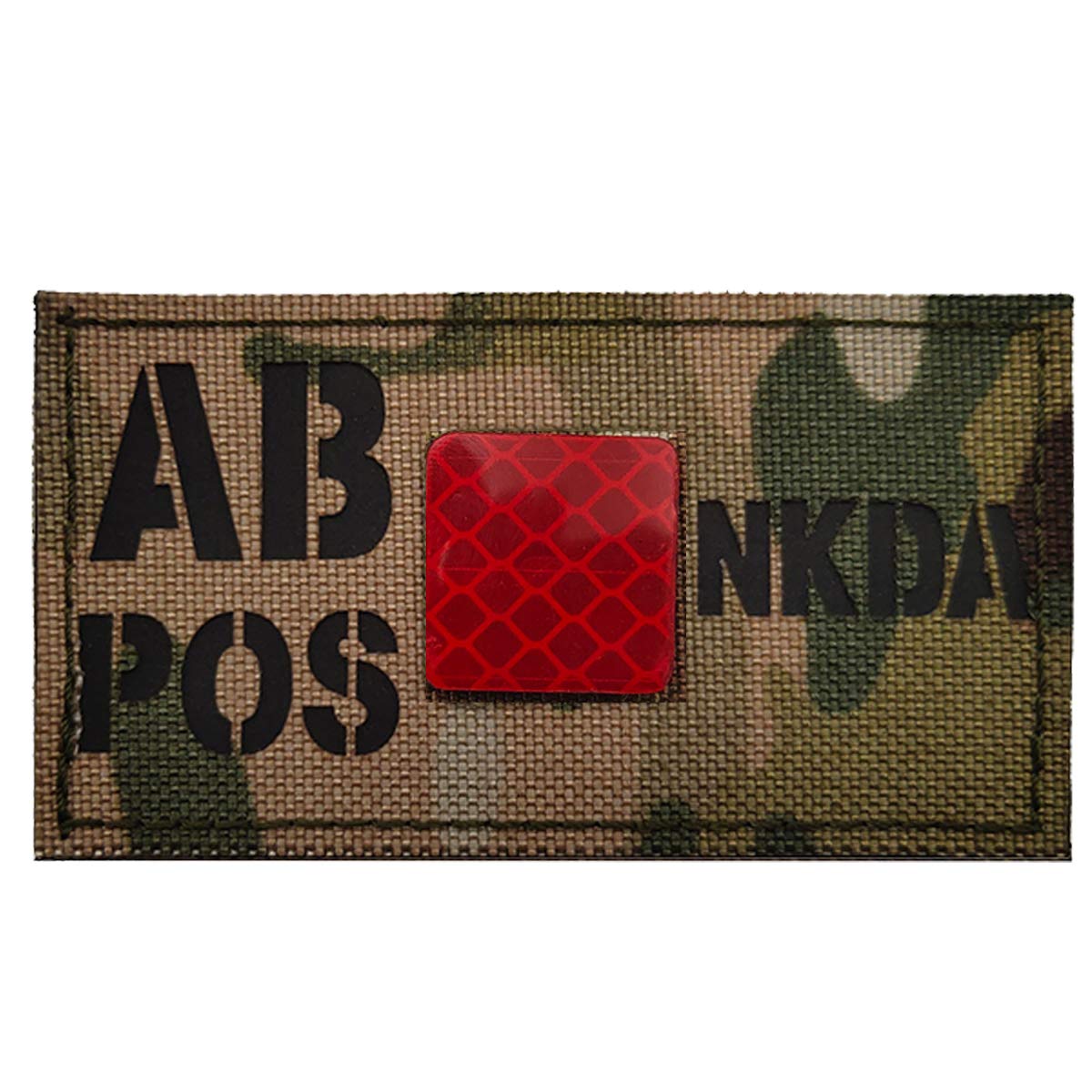 Infrared Reflective Blood Type Patch, AB POS AB+ Positive NKDA Patches - Hook and Loop Fastener Backing - 3.94 x 1.97 Inch - No Known Drug Allergies - Image 5