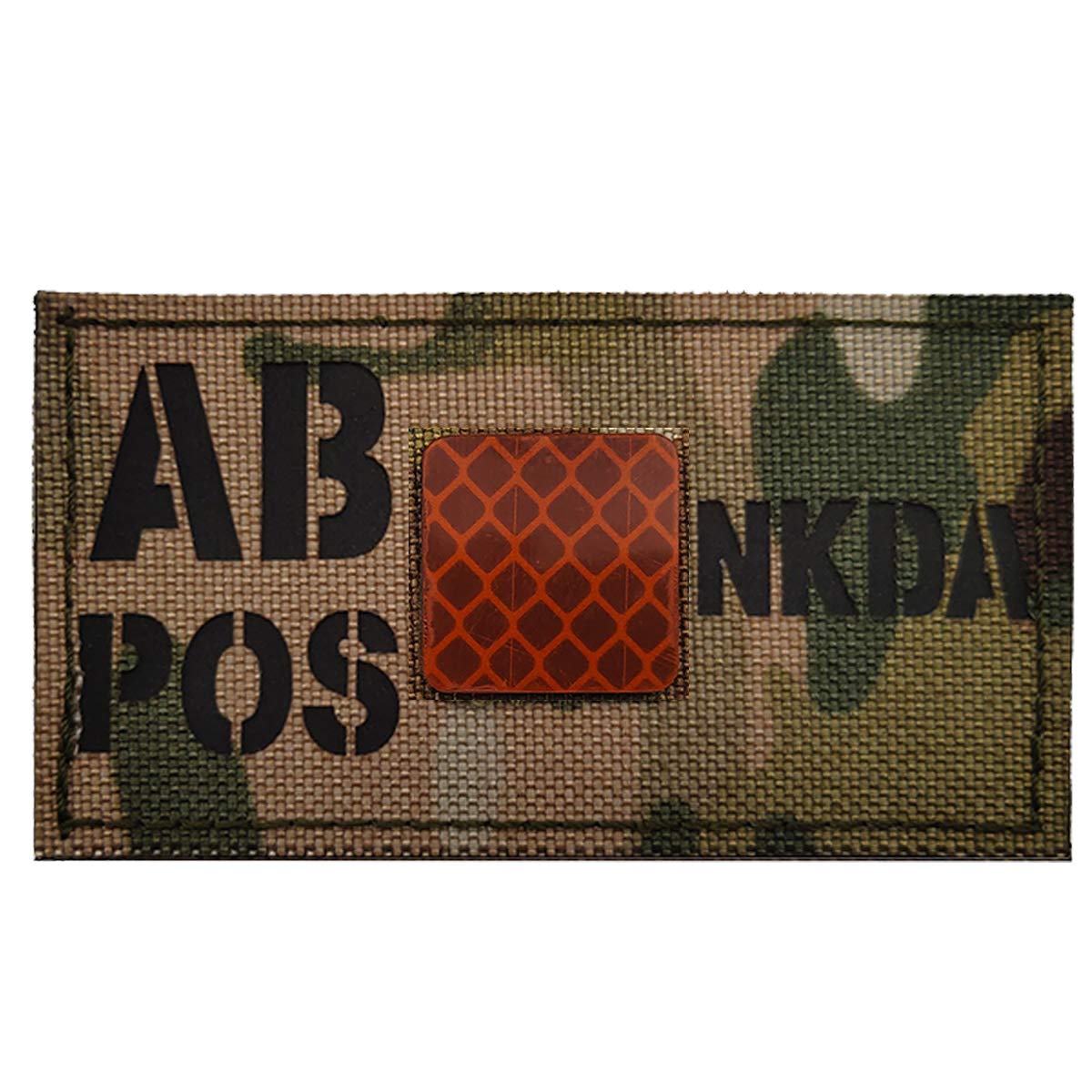 Infrared Reflective Blood Type Patch, AB POS AB+ Positive NKDA Patches - Hook and Loop Fastener Backing - 3.94 x 1.97 Inch - No Known Drug Allergies - Image 6