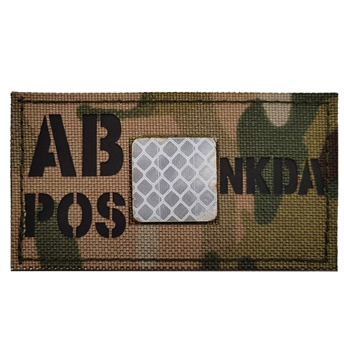 Infrared Reflective Blood Type Patch, AB POS AB+ Positive NKDA Patches - Hook and Loop Fastener Backing - 3.94 x 1.97 Inch - No Known Drug Allergies - Image 7