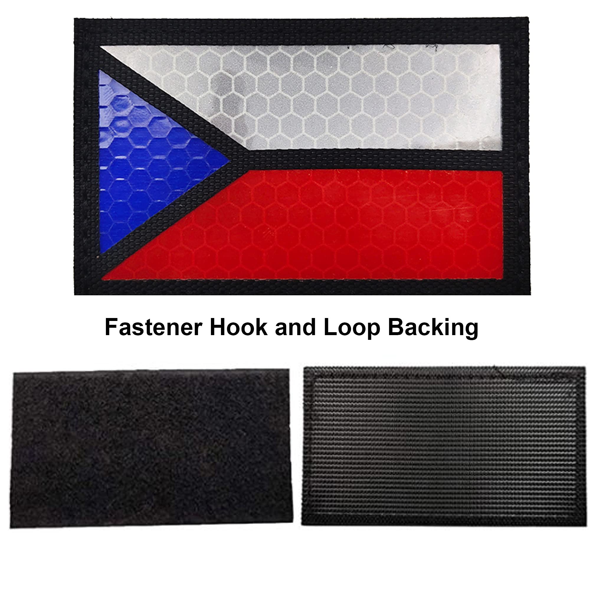 Infrared Reflective Czech Republic Flag Patches, International Country Flag Badges Decorative Appliques Tactical Emblem Military Fastener Hook and Loop Backing Armband Sticker Gift - Image 8