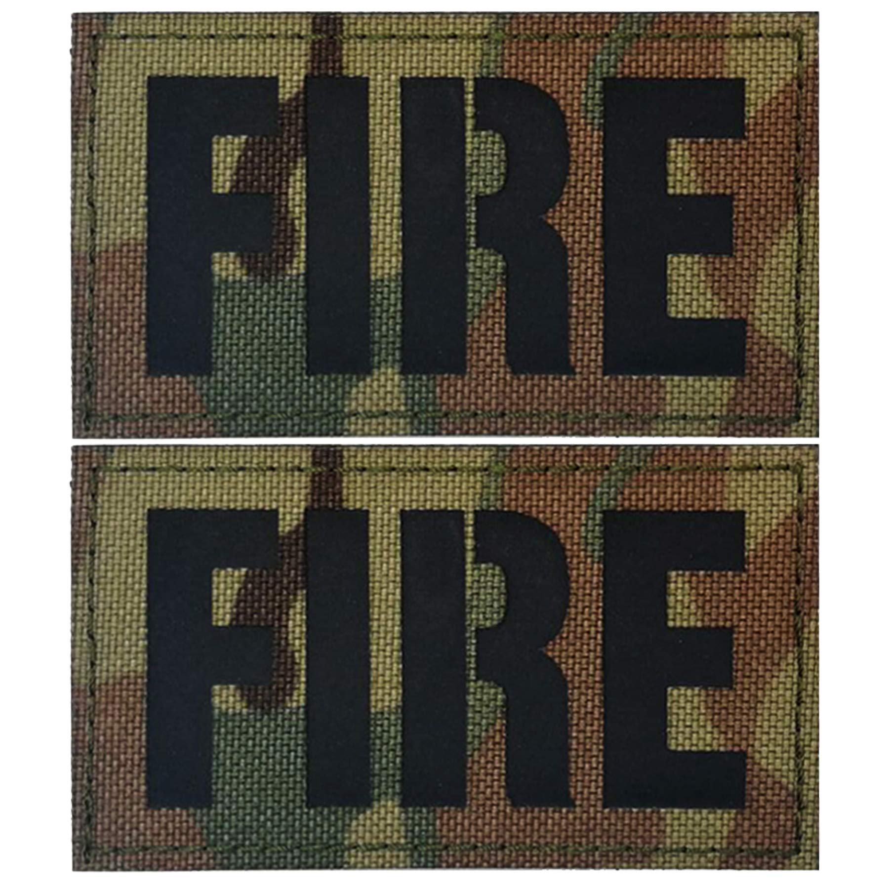 Infrared Reflective Fire Patch, IR Military Tactical Morale Armband Badges Sticker Gift Emblem Appliques with Hook and Loop Fastener Attach Sew on Patches, 2 Pieces, 3.54 x 1.97 Inch