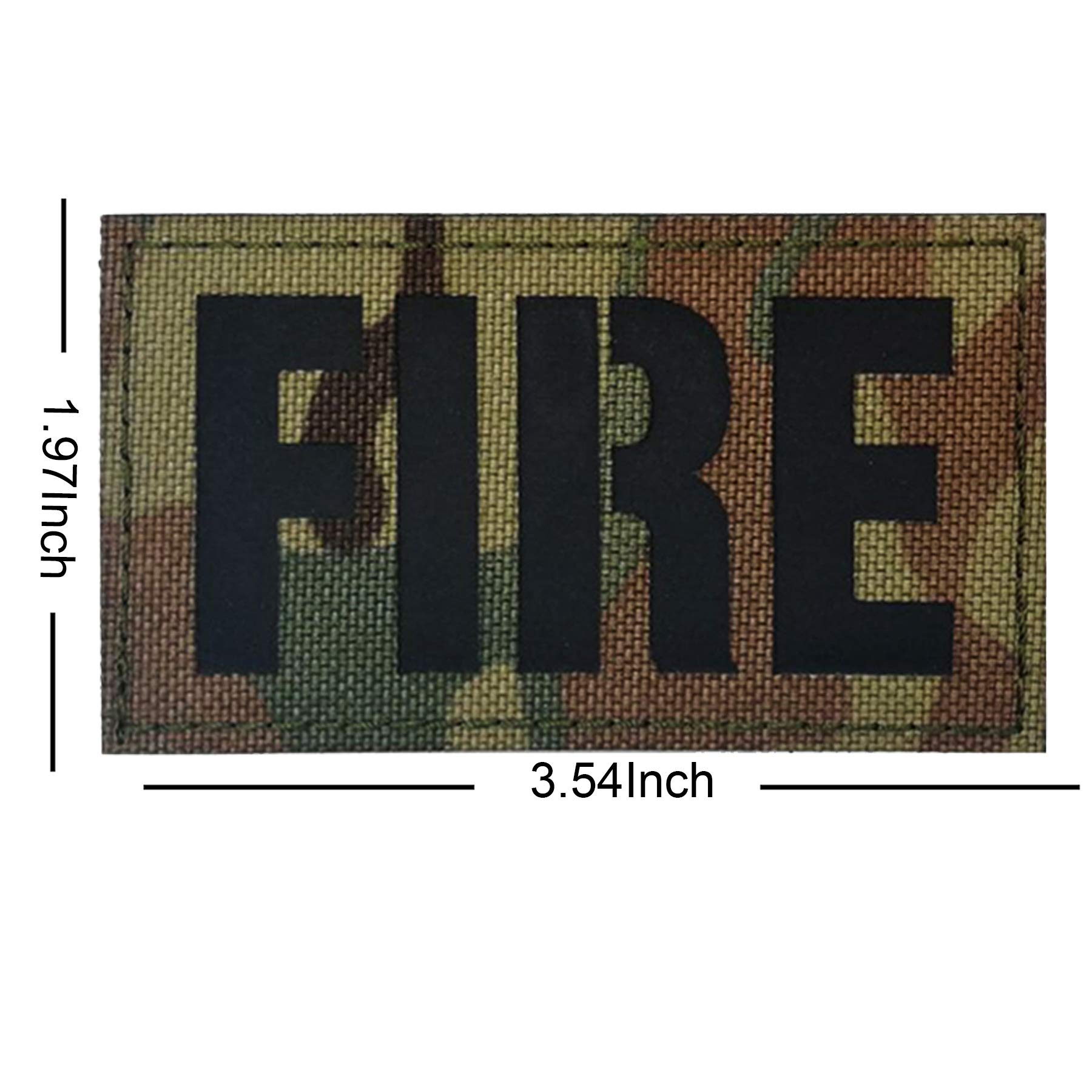 Infrared Reflective Fire Patch, IR Military Tactical Morale Armband Badges Sticker Gift Emblem Appliques with Hook and Loop Fastener Attach Sew on Patches, 2 Pieces, 3.54 x 1.97 Inch - Image 3