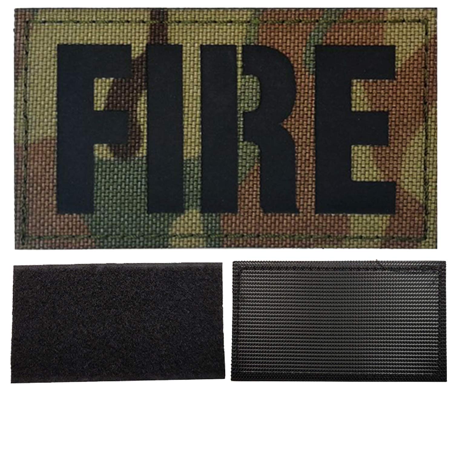 Infrared Reflective Fire Patch, IR Military Tactical Morale Armband Badges Sticker Gift Emblem Appliques with Hook and Loop Fastener Attach Sew on Patches, 2 Pieces, 3.54 x 1.97 Inch - Image 4