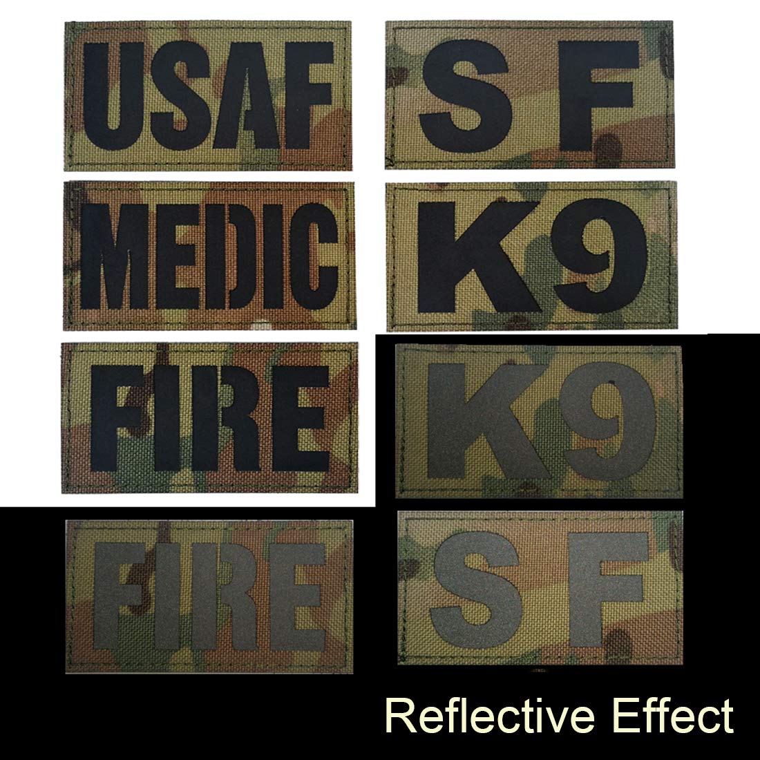 Infrared Reflective Fire Patch, IR Military Tactical Morale Armband Badges Sticker Gift Emblem Appliques with Hook and Loop Fastener Attach Sew on Patches, 2 Pieces, 3.54 x 1.97 Inch - Image 6