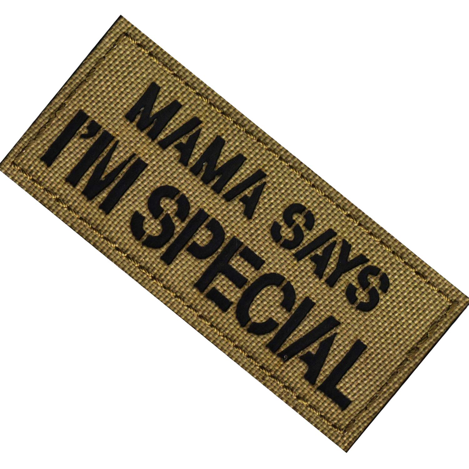 Infrared Reflective Patch - Mama Says I'm Special 3D Tactical Military Badges Embroidered Patches with Loop and Hook Back 3.54 x 1.97 inch 2Pieces (Coyote tan) - Image 4