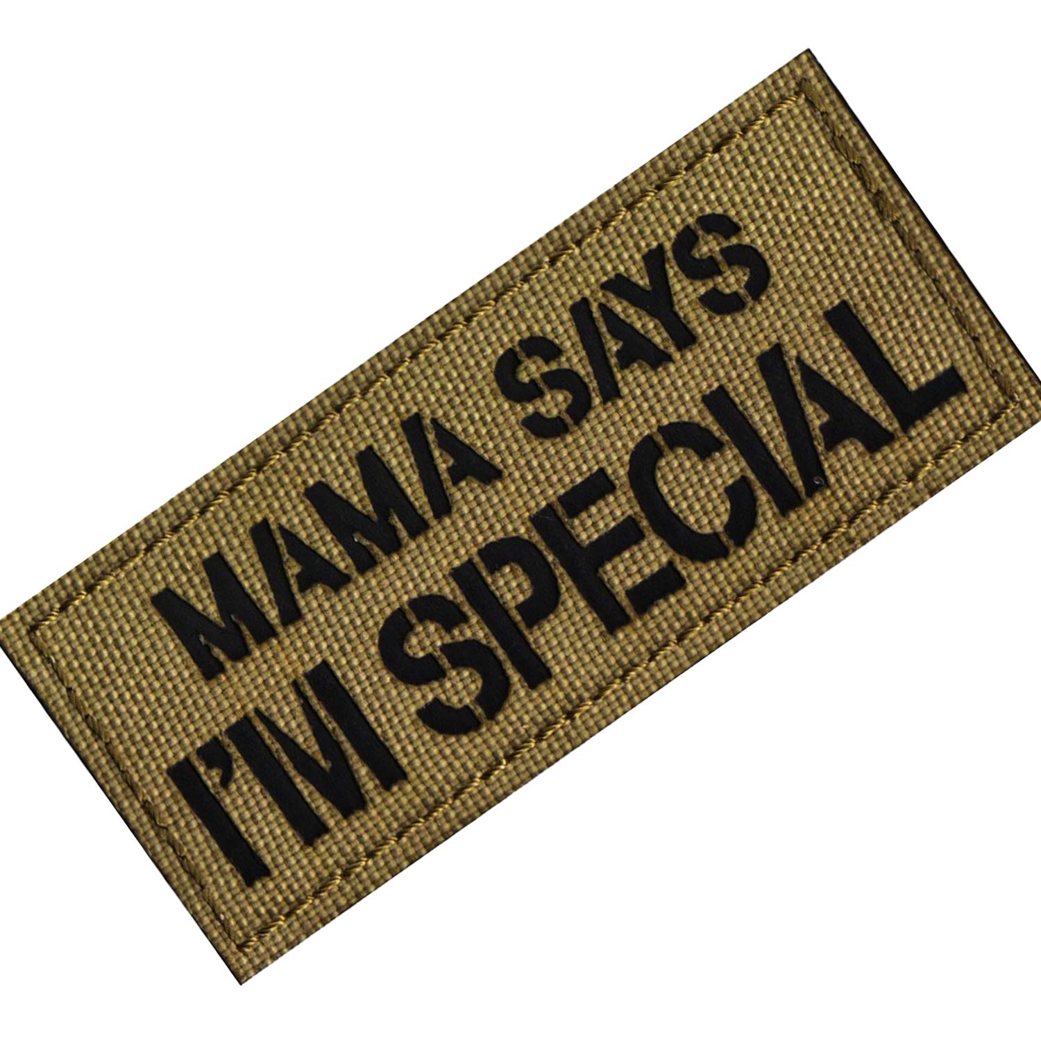 Infrared Reflective Patch - Mama Says I'm Special 3D Tactical Military Badges Embroidered Patches with Loop and Hook Back 3.54 x 1.97 inch 2Pieces (Coyote tan) - Image 7
