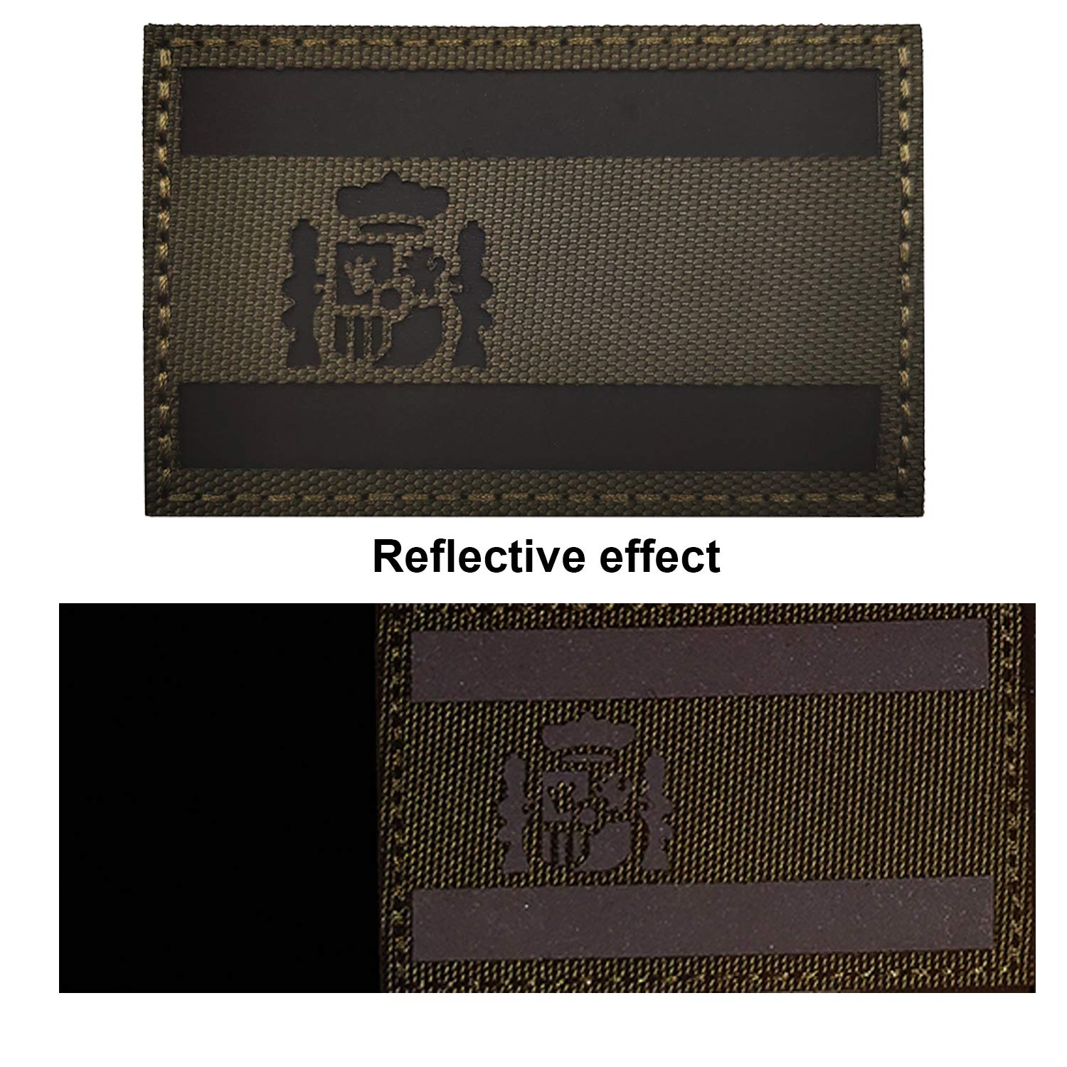 Infrared Spain Flag Reflective Patch - Spainish National Flags Military Tactical Emblem Patches Armband Badges Decoration Appliques - Hook and Loop Fastener Backing - Image 4