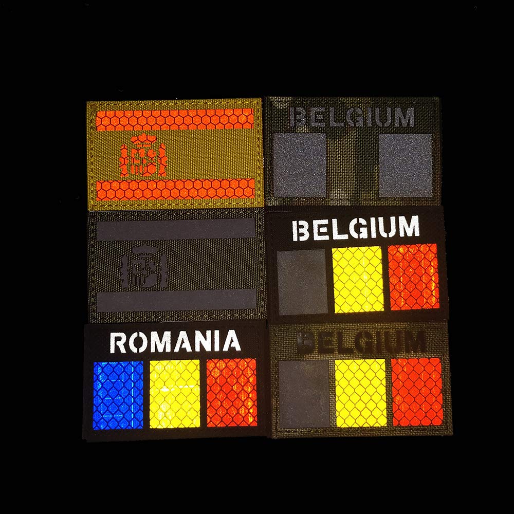 Infrared Spain Flag Reflective Patch - Spainish National Flags Military Tactical Emblem Patches Armband Badges Decoration Appliques - Hook and Loop Fastener Backing - Image 5