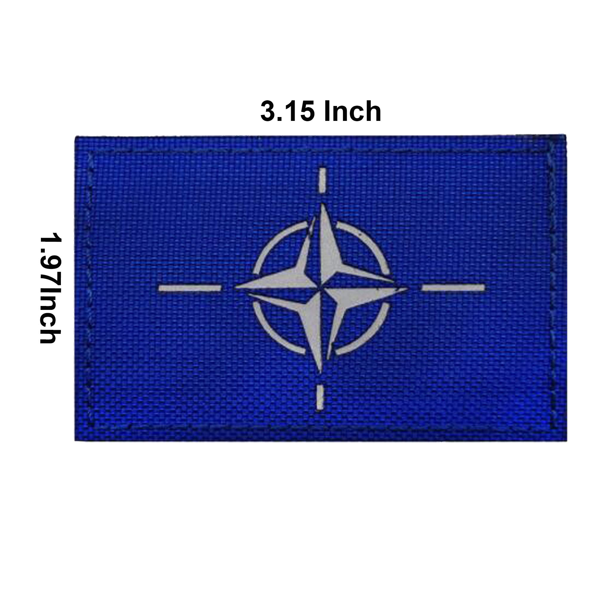 IR Infrared Reflective NATO Flag Patches, North Atlantic Treaty Organization Tactical Emblem Military Morale Fastener Hook and Loop Backing Armband Sticker Gift Badges Decorative Appliques - Image 5