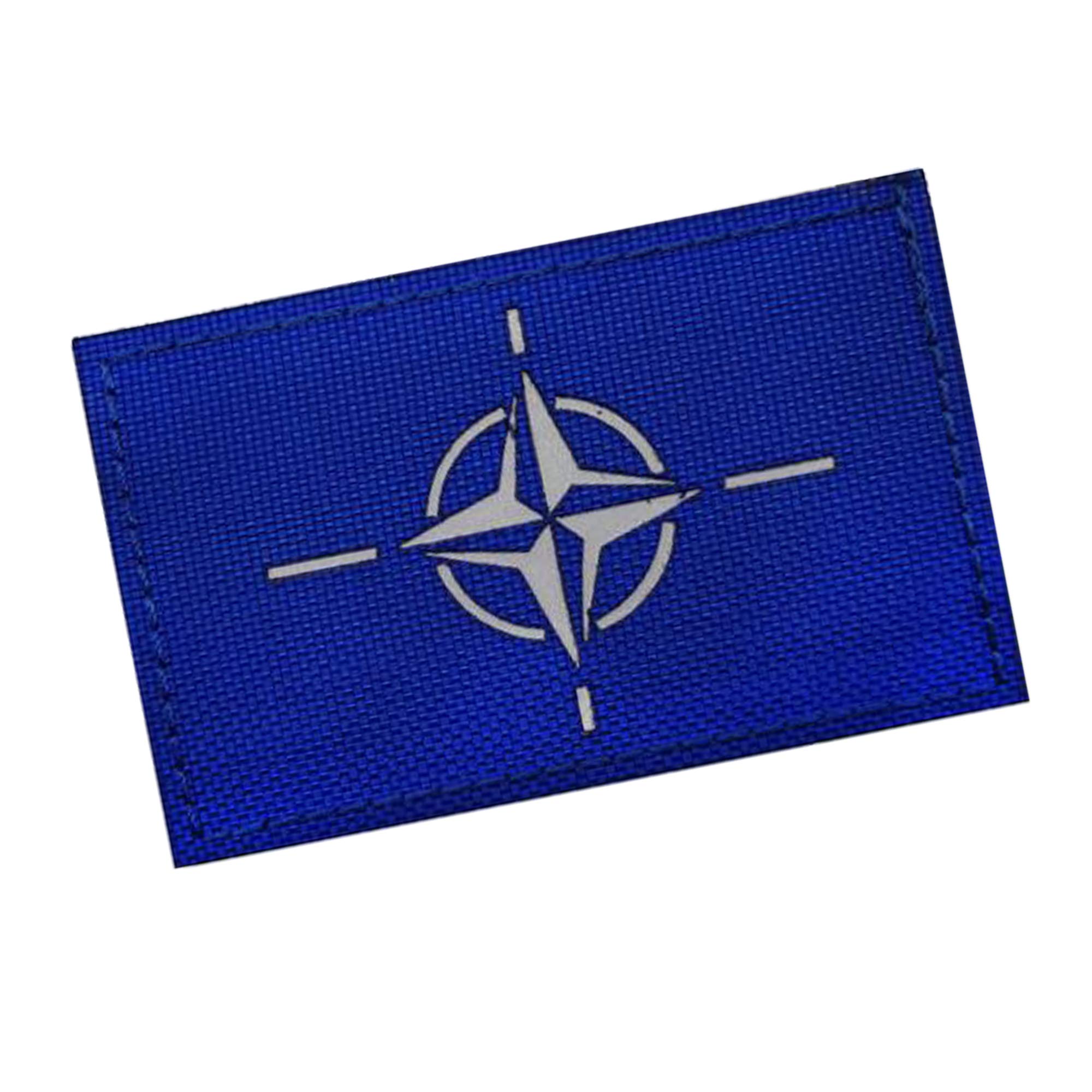 IR Infrared Reflective NATO Flag Patches, North Atlantic Treaty Organization Tactical Emblem Military Morale Fastener Hook and Loop Backing Armband Sticker Gift Badges Decorative Appliques - Image 6