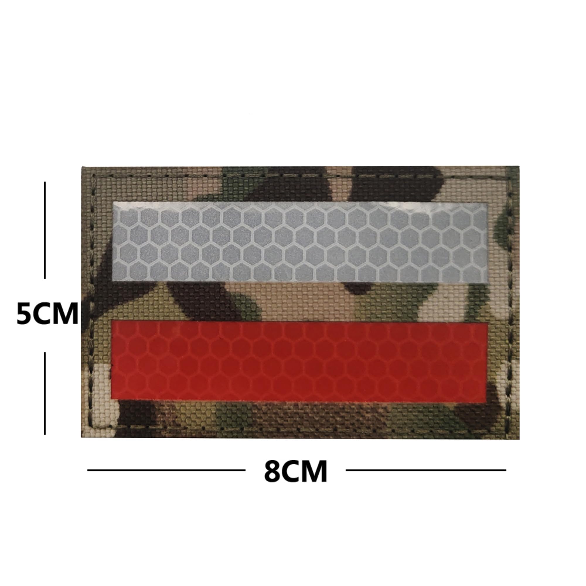 IR Infrared Reflective Poland Flag Patches, Polish Flags Laser Cut Patch Appliues, Tactical Morale Military Emblem Badges, Hook and Loop Backing for Backpacks, Clothes, Hats, 3.15 x 1.97 Inch, 2 Pack - Image 2