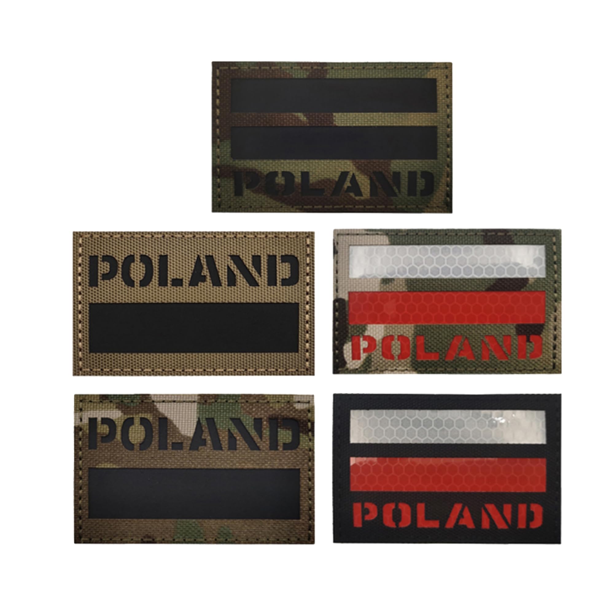 IR Infrared Reflective Poland Flag Patches, Polish Flags Laser Cut Patch Appliues, Tactical Morale Military Emblem Badges, Hook and Loop Backing for Backpacks, Clothes, Hats, 3.15 x 1.97 Inch, 2 Pack - Image 5
