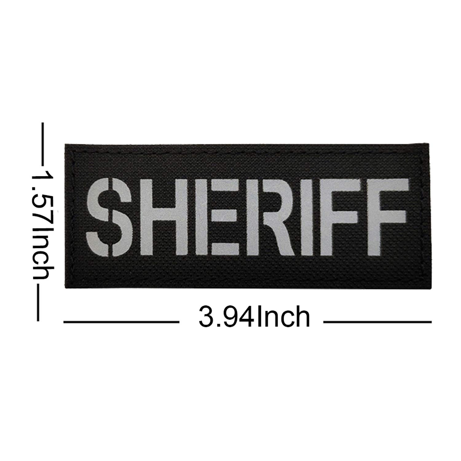 IR Infrared Reflective Sheriff Patches Appliques, Tactical Military Morale Badges, Hook and Loop Fastener Backing Patch for Vests Jackets Clothing Bags Backpacks Plate Carriers, 3.94 x 1.57Inch - Image 2