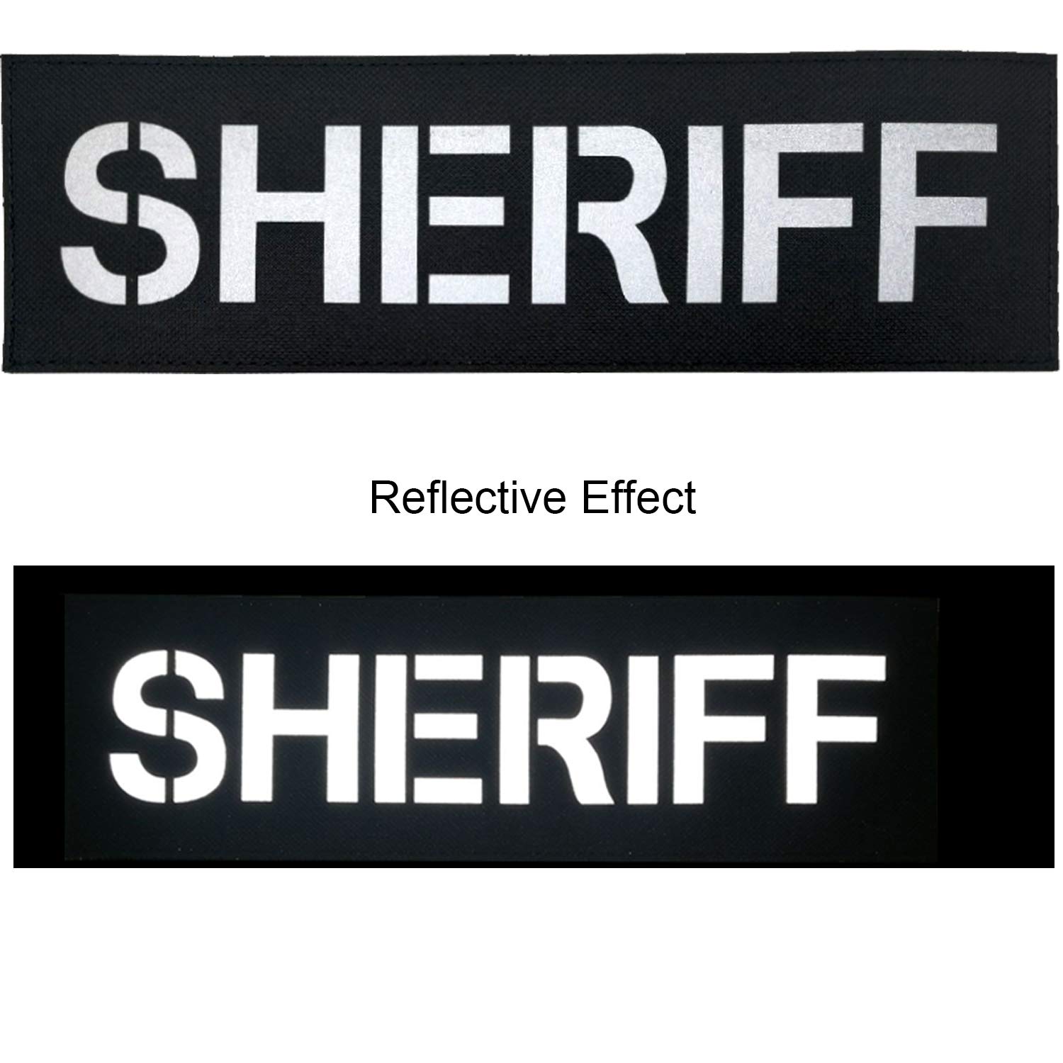 IR Infrared Reflective Sheriff Patches Appliques, Tactical Military Morale Badges, Hook and Loop Fastener Backing Patch for Vests Jackets Clothing Bags Backpacks Plate Carriers, 3.94 x 1.57Inch - Image 3