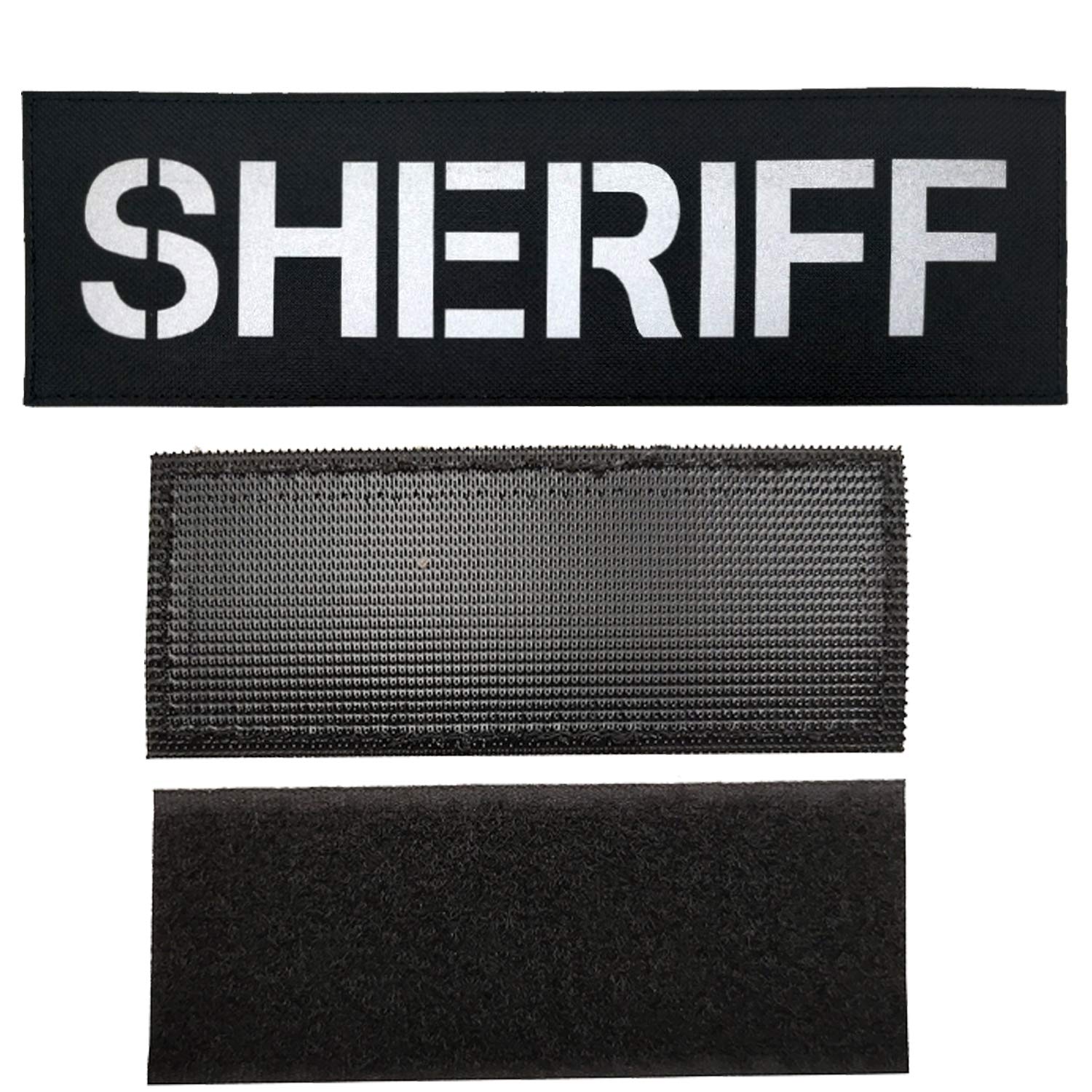 IR Infrared Reflective Sheriff Patches Appliques, Tactical Military Morale Badges, Hook and Loop Fastener Backing Patch for Vests Jackets Clothing Bags Backpacks Plate Carriers, 3.94 x 1.57Inch - Image 4