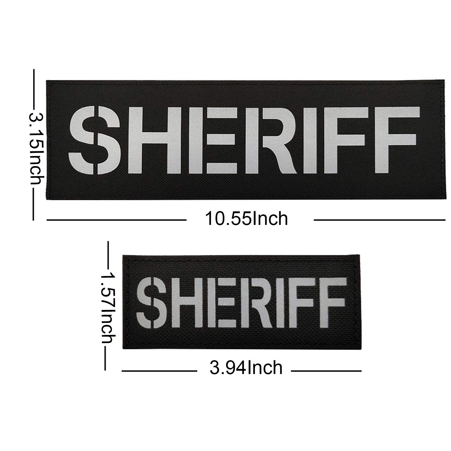 IR Infrared Reflective Sheriff Patches Appliques, Tactical Military Morale Badges, Hook and Loop Fastener Backing Patch for Vests Jackets Clothing Bags Backpacks Plate Carriers, 3.94 x 1.57Inch - Image 5