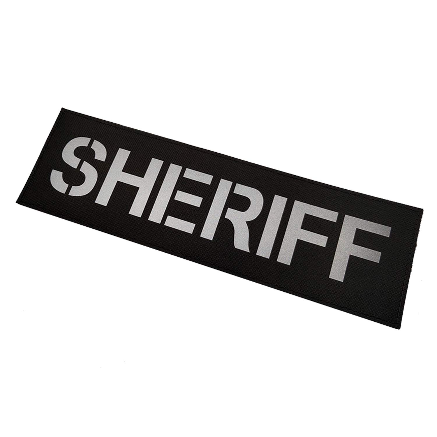IR Infrared Reflective Sheriff Patches Appliques, Tactical Military Morale Badges, Hook and Loop Fastener Backing Patch for Vests Jackets Clothing Bags Backpacks Plate Carriers, 3.94 x 1.57Inch - Image 9
