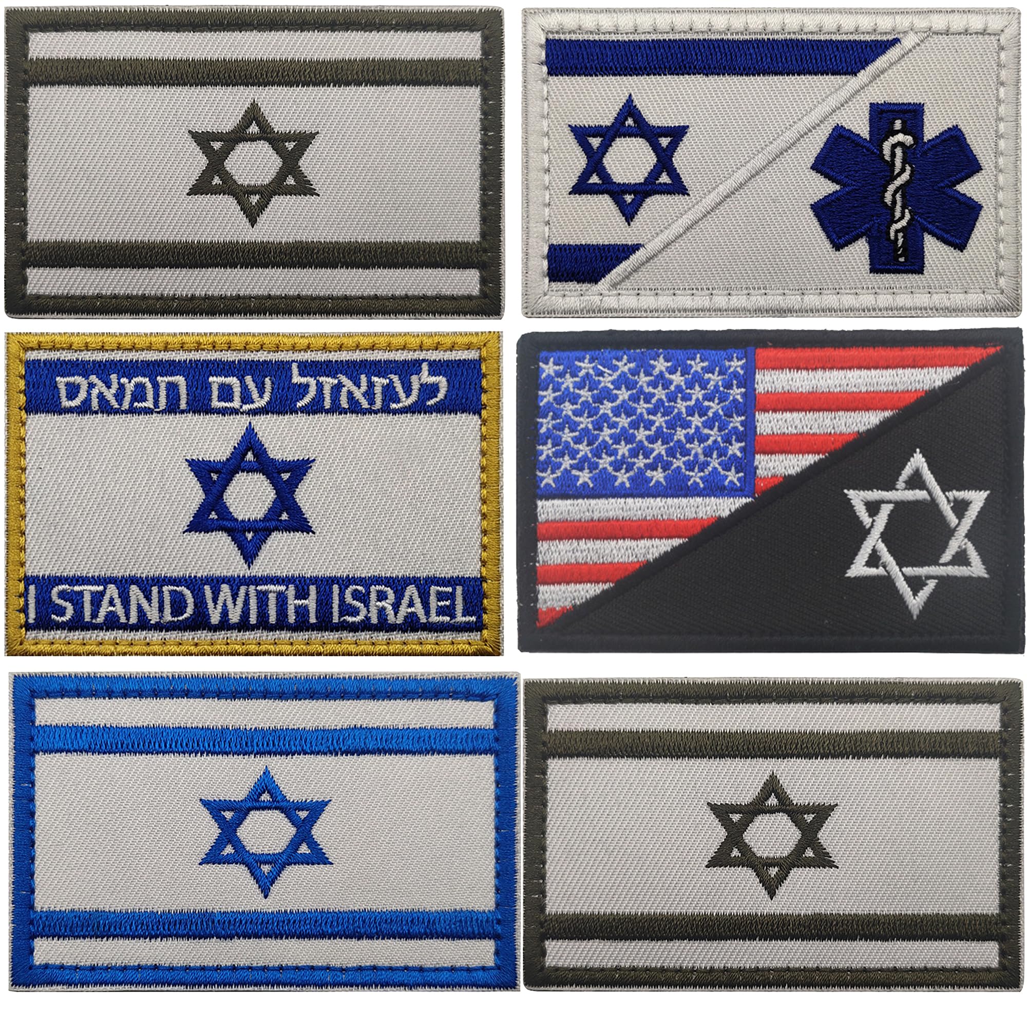 Israel Flag Embroidered Applique Patches - Israeli Jewish Star of David Flags Tactical Emblem Armband Badges National Country's Flag Uniform Embroidery Appliqué Patch - Image 8