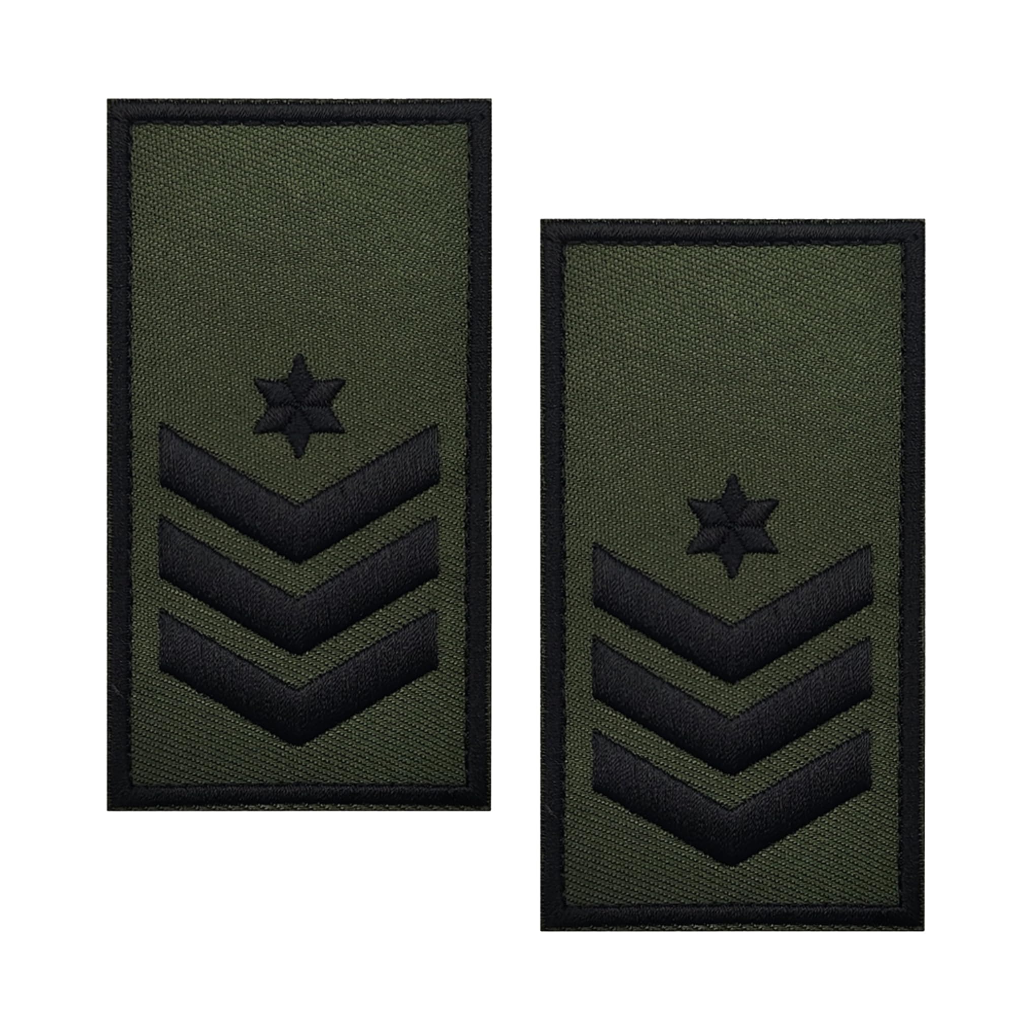 Israel Israeli Military Rank Shoulder Embroidered Applique Patches, Tactical Morale Military Emblem Combat Armband Badges with Fasteners Hook and Loop Backing, 3.74 x 1.97 Inch, Olive Green, 2-Pack