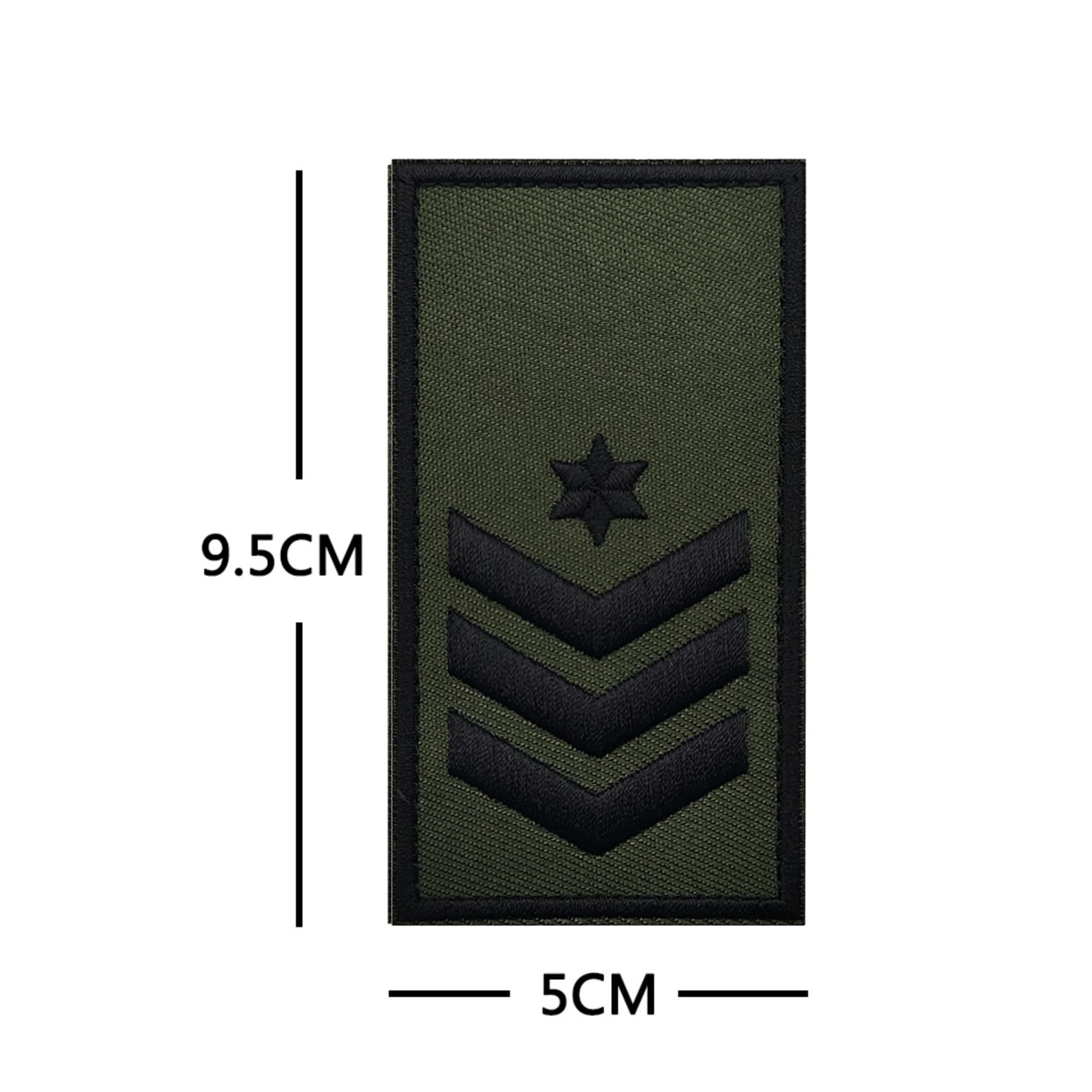 Israel Israeli Military Rank Shoulder Embroidered Applique Patches, Tactical Morale Military Emblem Combat Armband Badges with Fasteners Hook and Loop Backing, 3.74 x 1.97 Inch, Olive Green, 2-Pack - Image 2